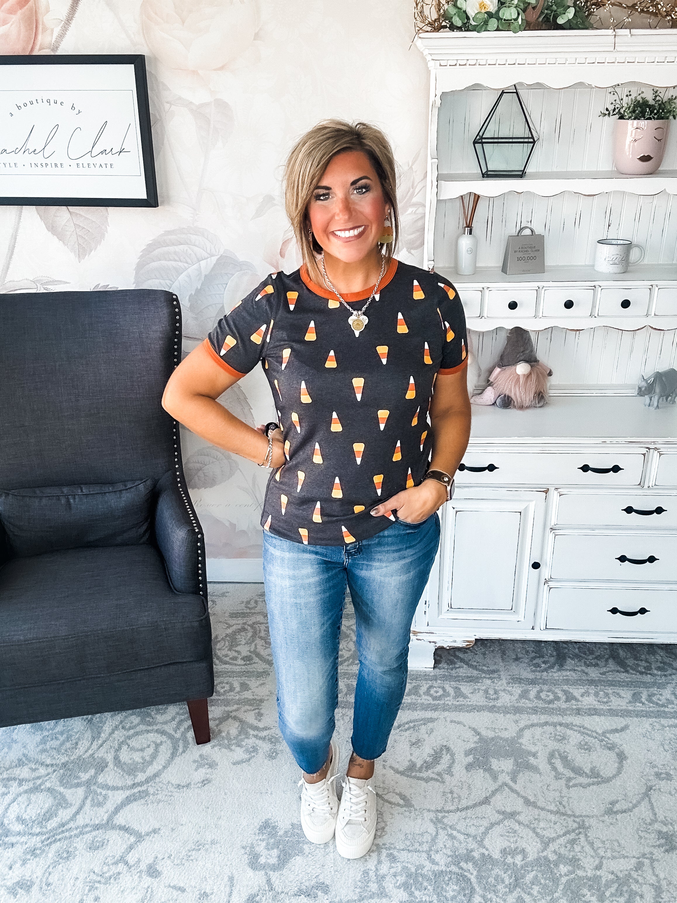 Ampersand Avenue Tee - Candy Corn Cutie