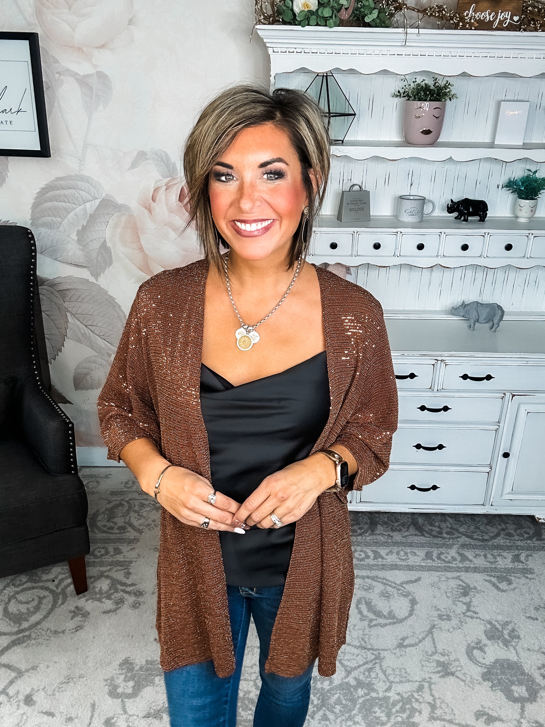 Sparkle in Your Eye Cardigan - Bronze