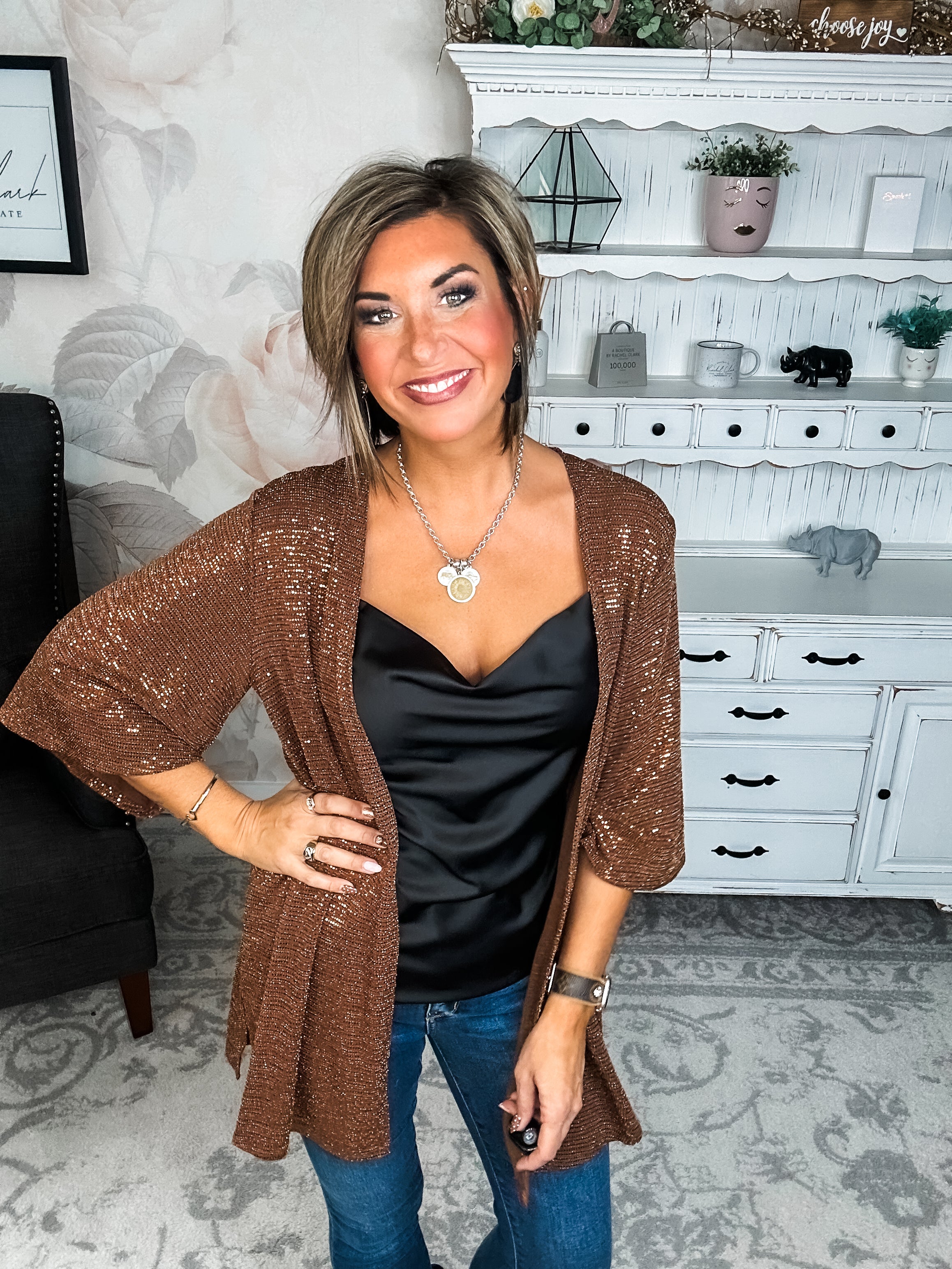 Sparkle in Your Eye Cardigan - Bronze