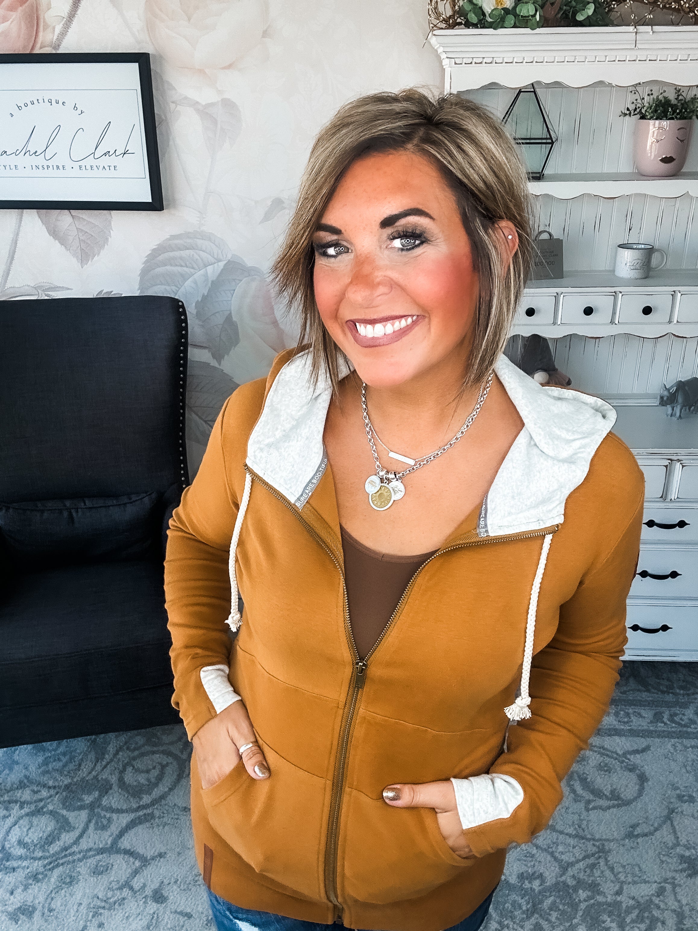 Ampersand Avenue Fullzip Sweatshirt Hey Boo Hey