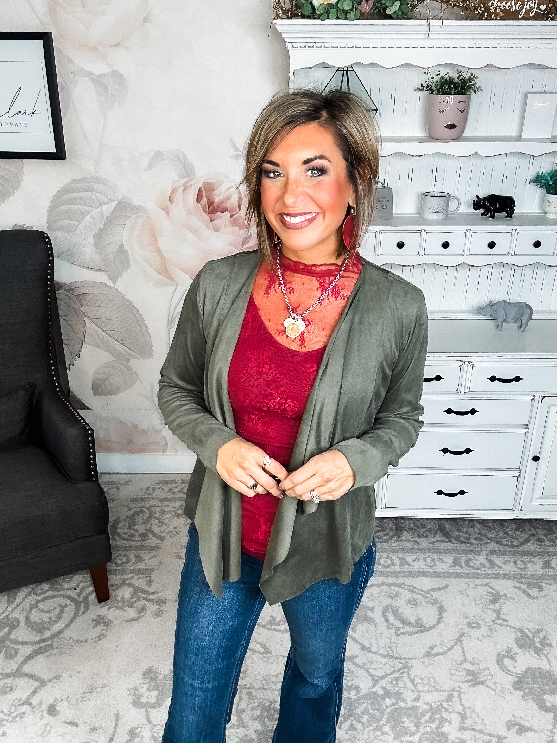 Wide Awake Sueded Moto Jacket - Olive