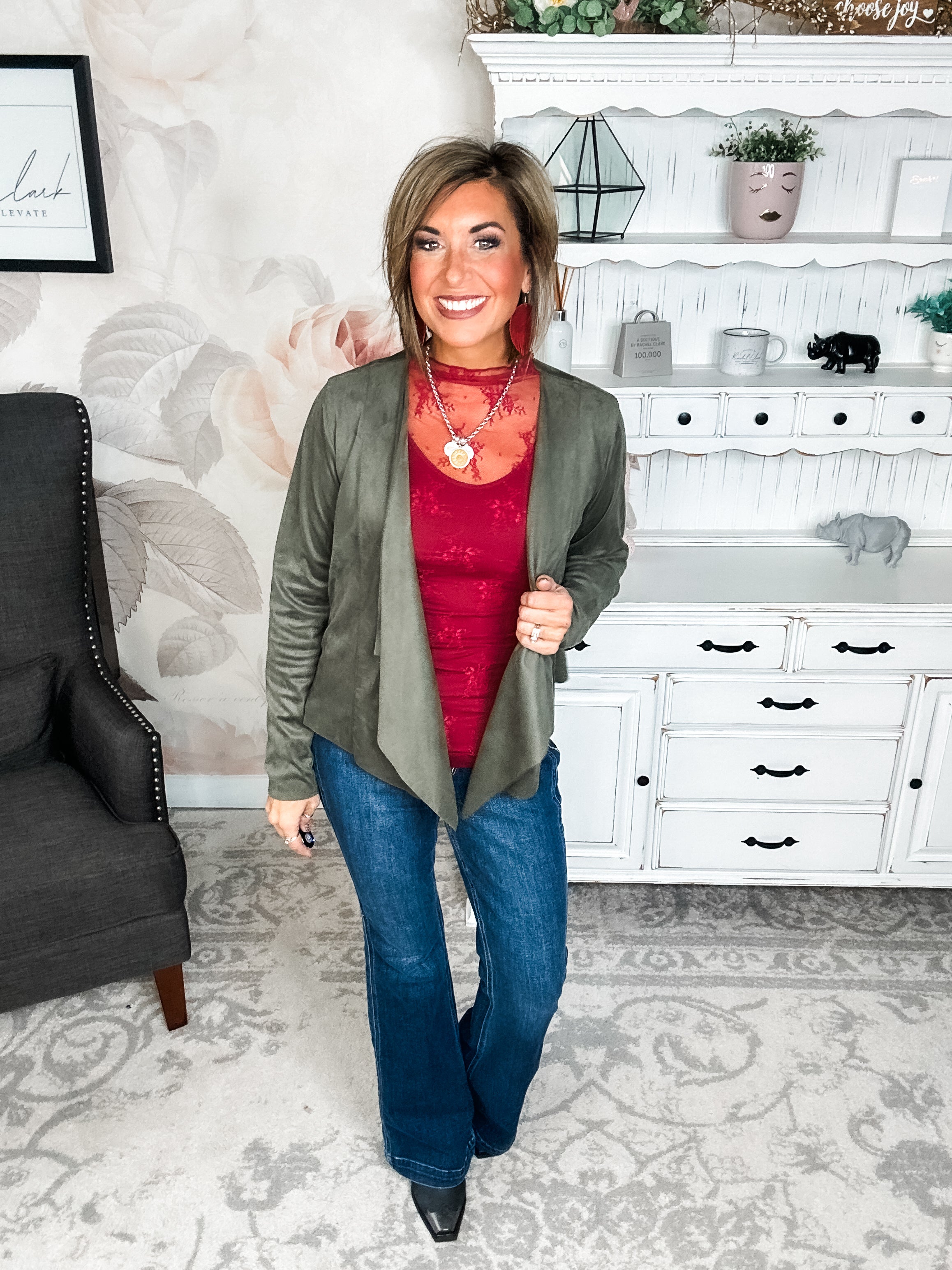 Wide Awake Sueded Moto Jacket - Olive