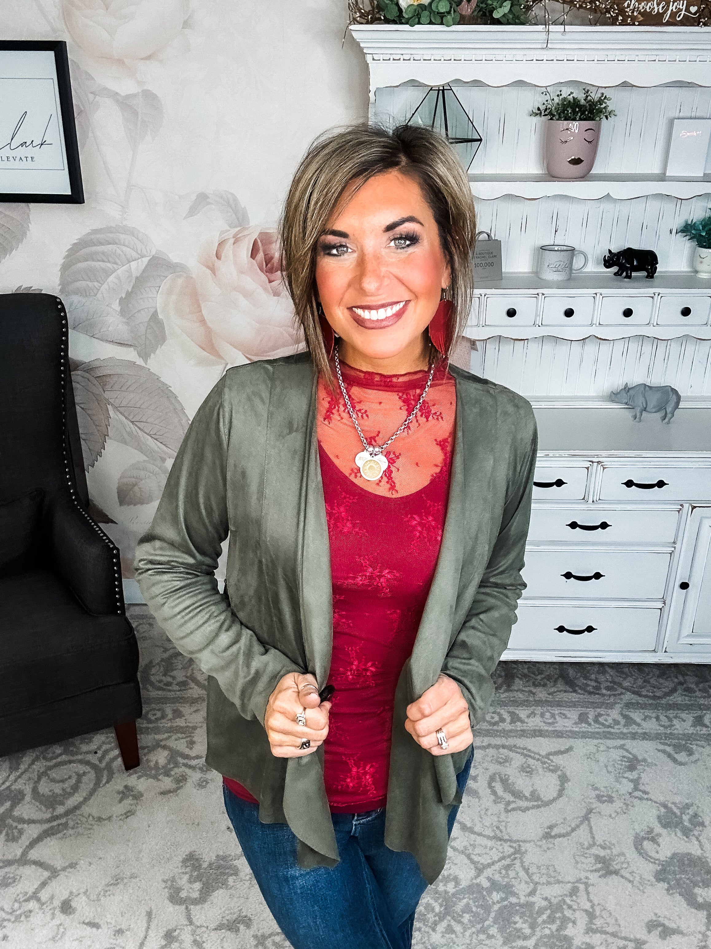 Wide Awake Sueded Moto Jacket - Olive