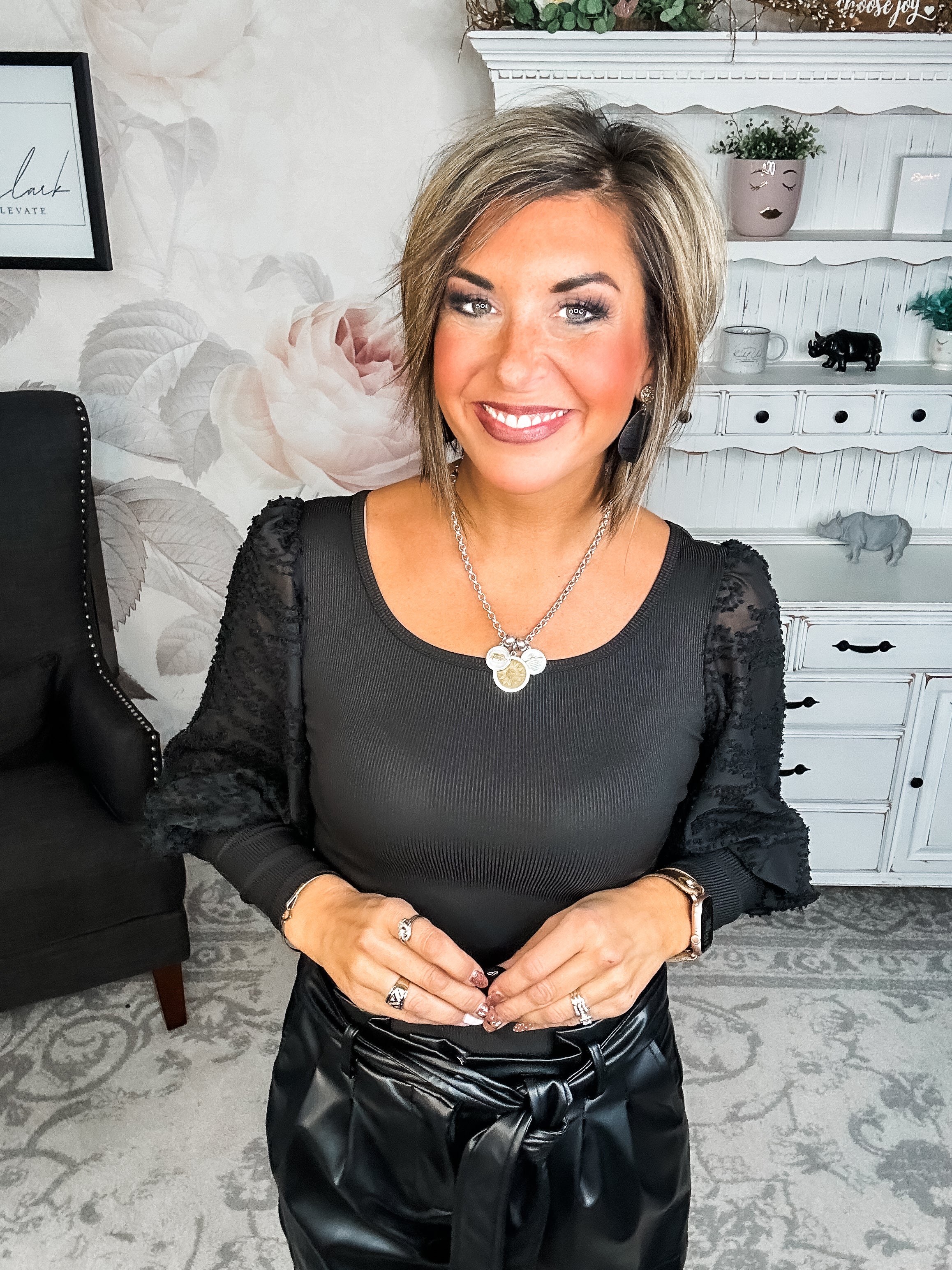 Beyond Beauty Sheer Sleeve Bodysuit