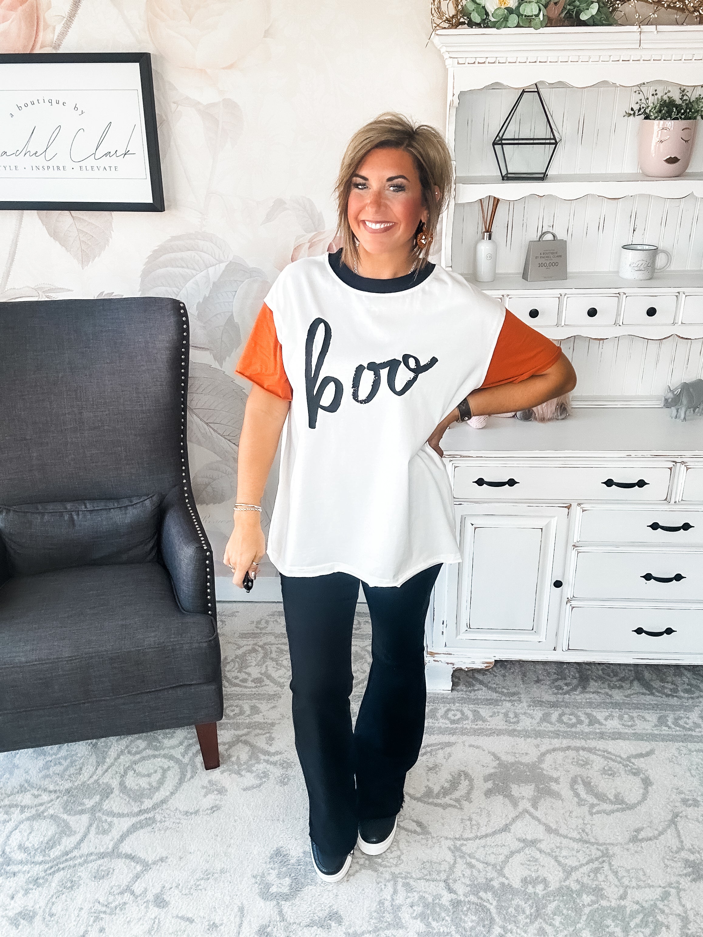 Ampersand Avenue Boyfriend Tee - Hey Boo-tiful