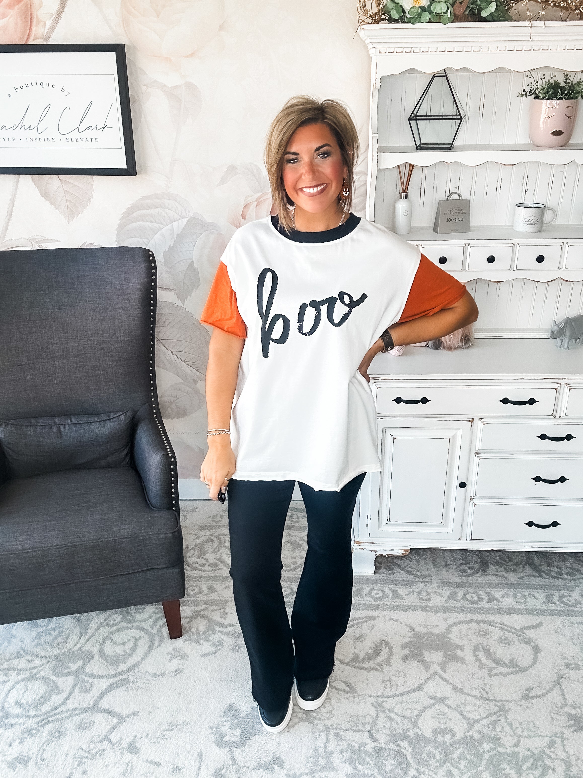 Ampersand Avenue Boyfriend Tee - Hey Boo-tiful