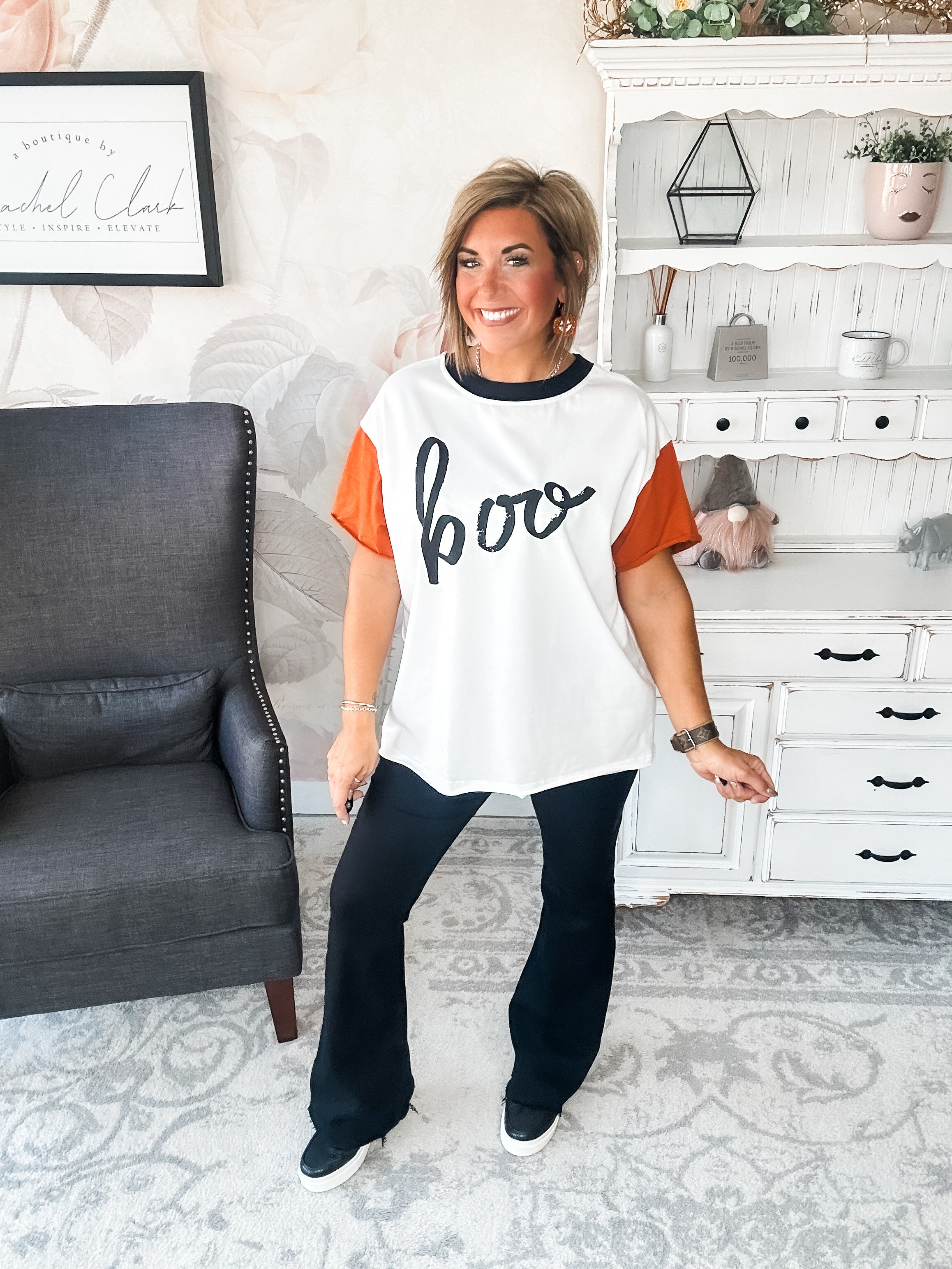 Ampersand Avenue Boyfriend Tee - Hey Boo-tiful