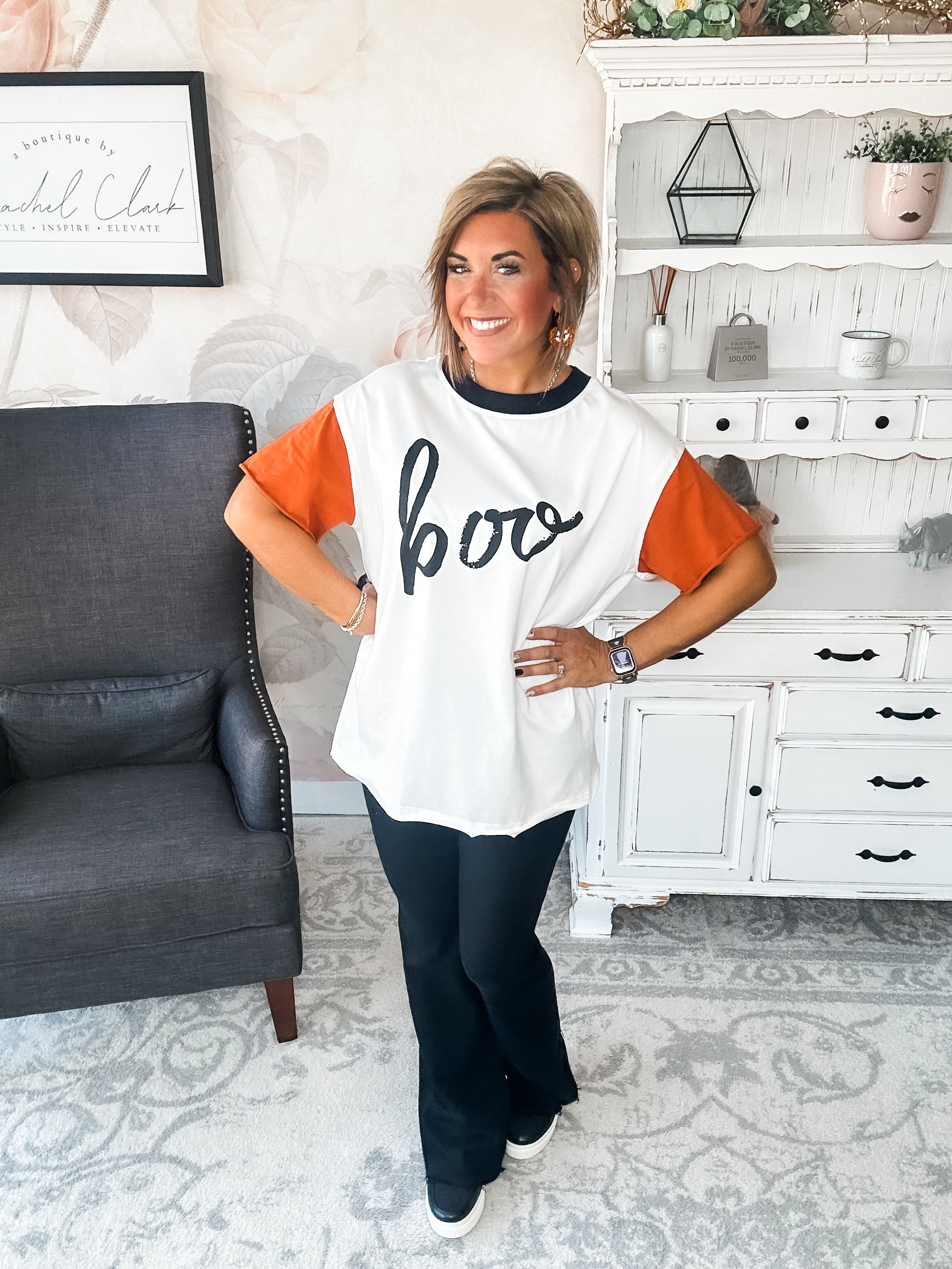 Ampersand Avenue Boyfriend Tee - Hey Boo-tiful