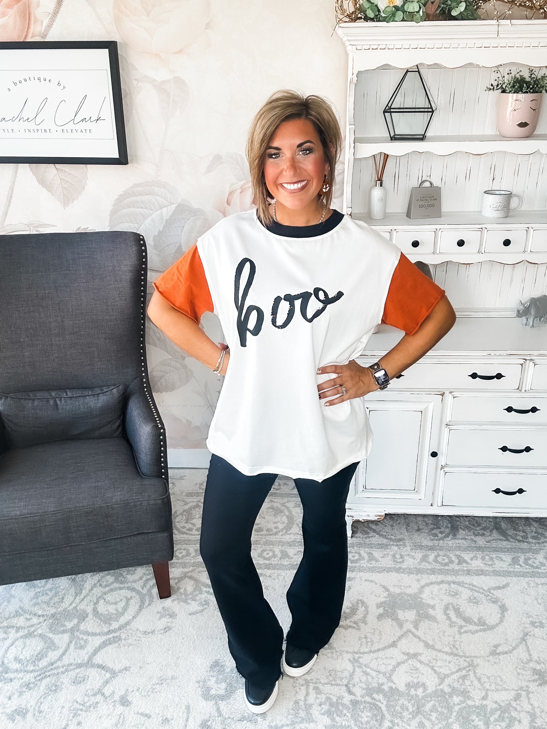 Ampersand Avenue Boyfriend Tee - Hey Boo-tiful