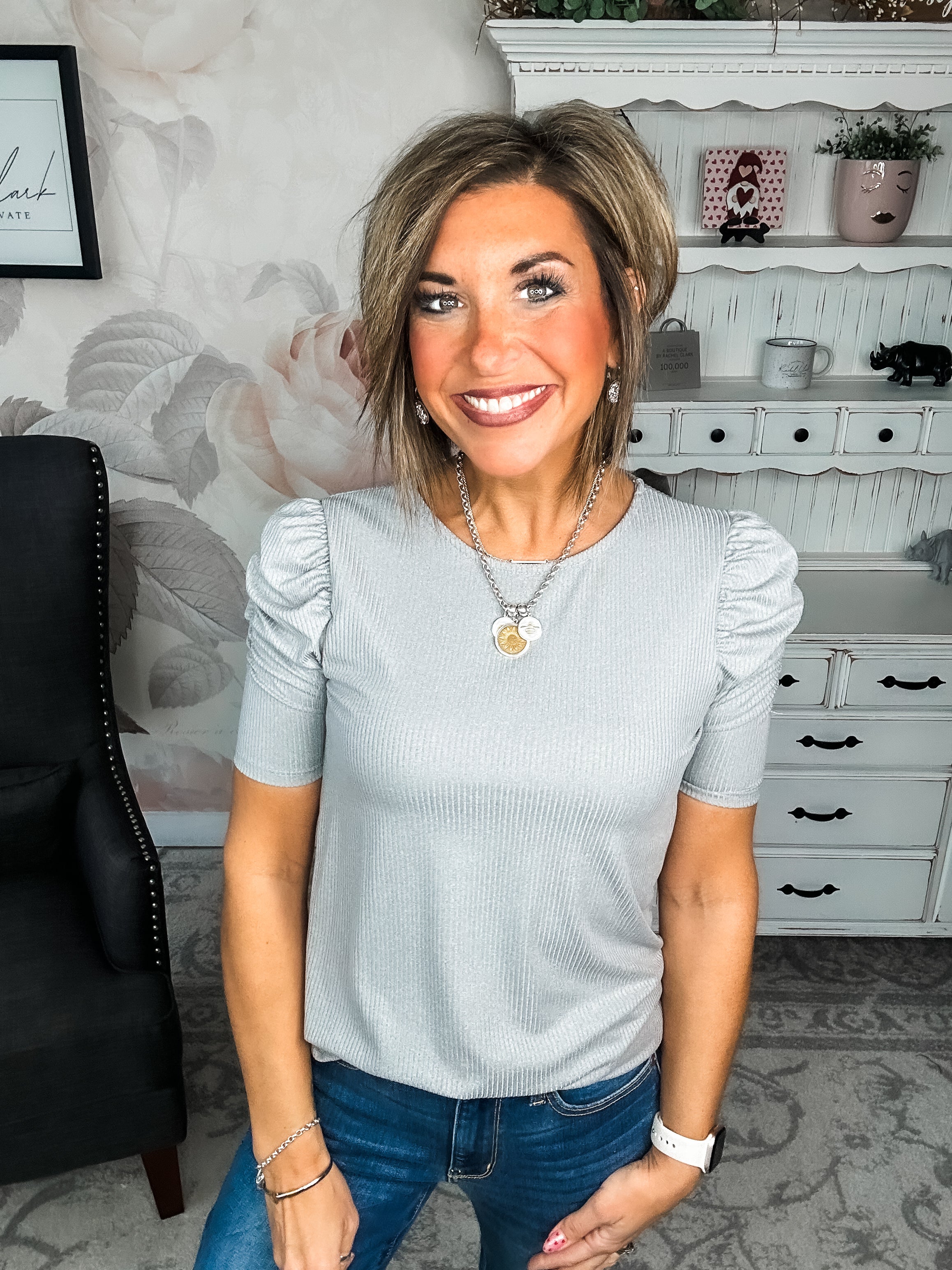 Can't Live Without You Top - Grey