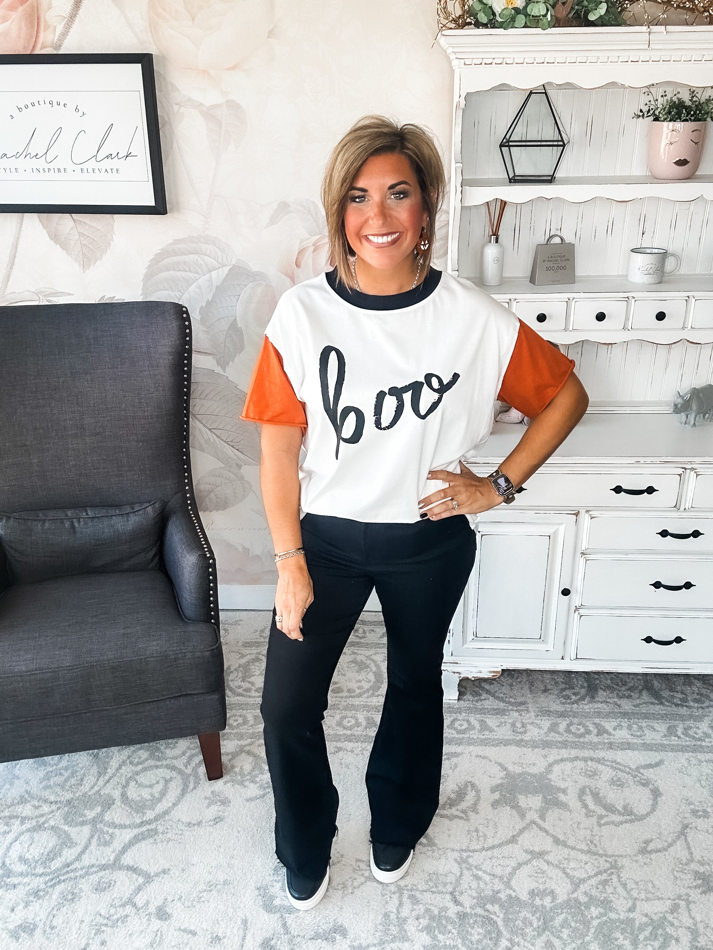 Ampersand Avenue Boyfriend Tee - Hey Boo-tiful