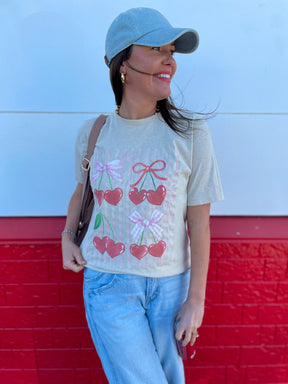 Cheery Cherry Bow Graphic Tee