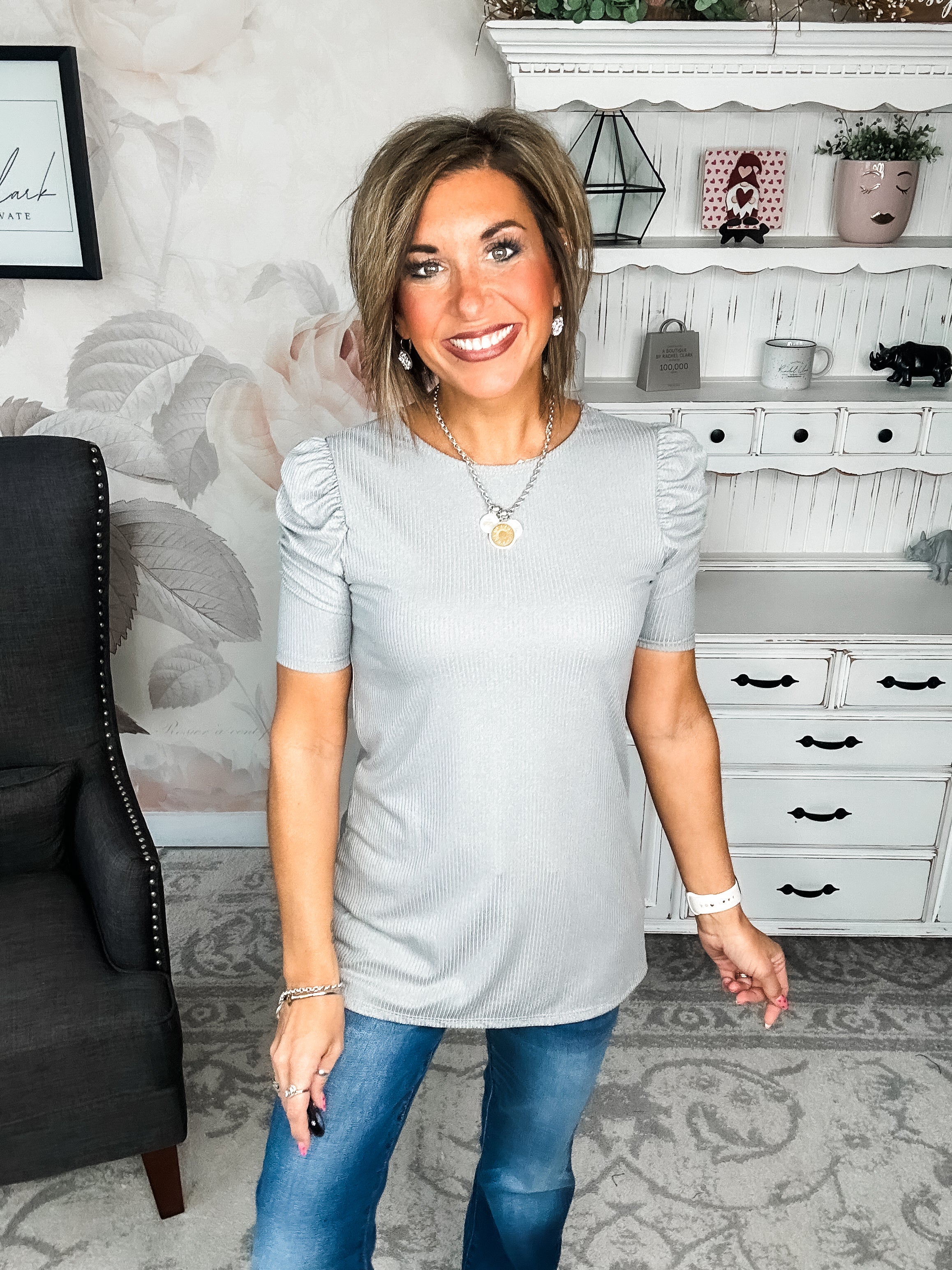 Can't Live Without You Top - Grey