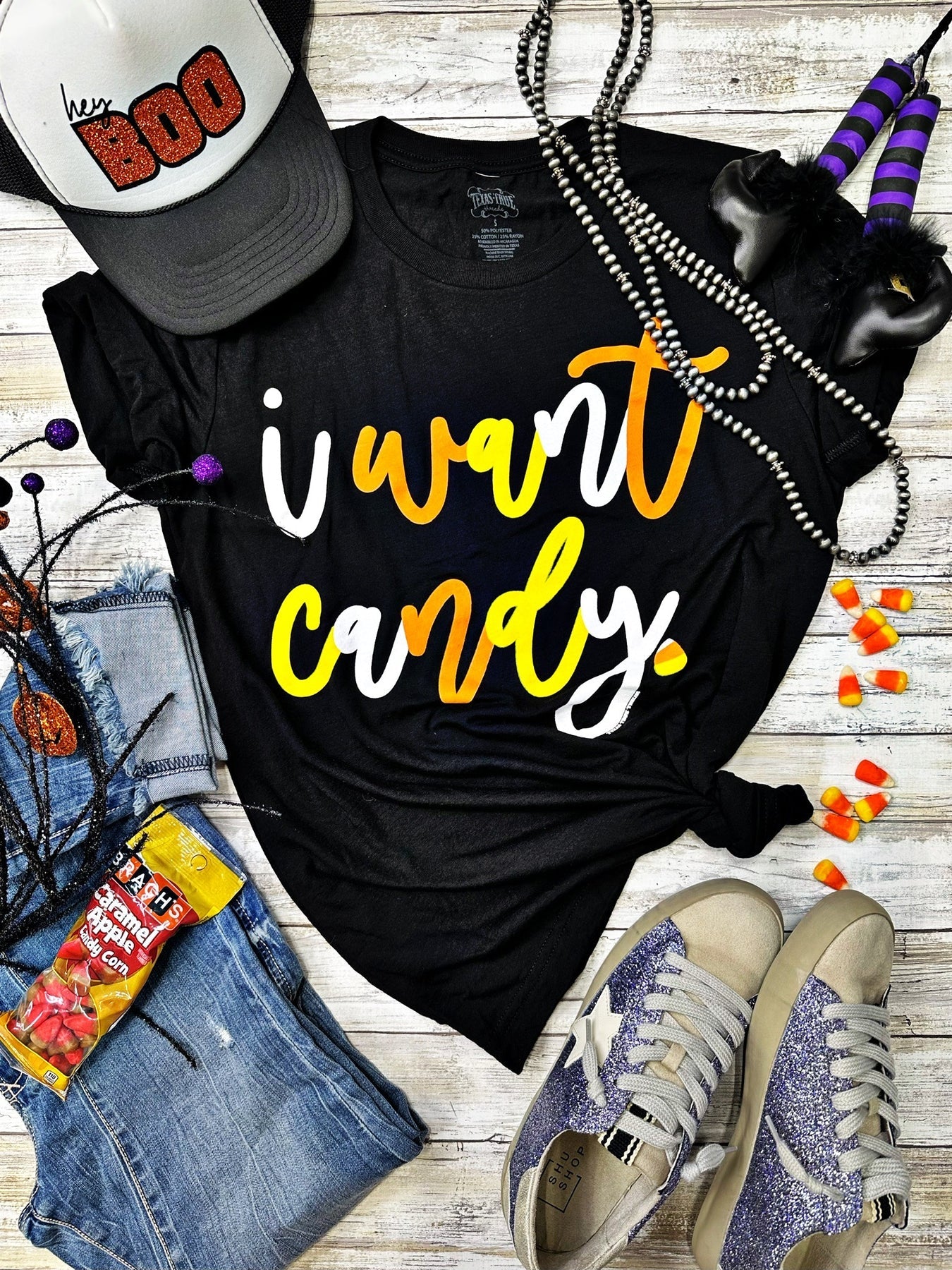 I Want Candy Long Sleeve Graphic Tee