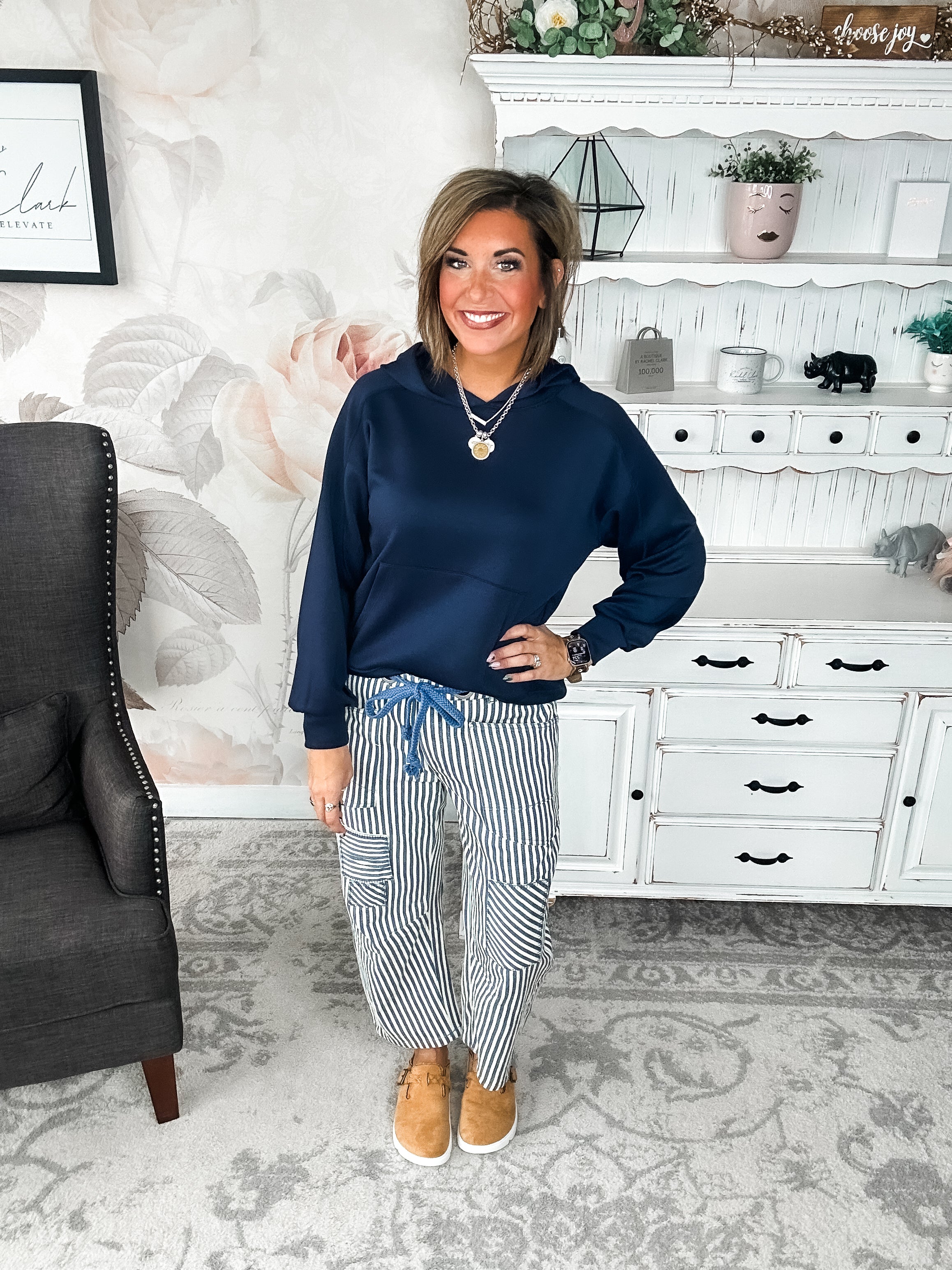 Charmed On The Weekend Hoodie - Navy