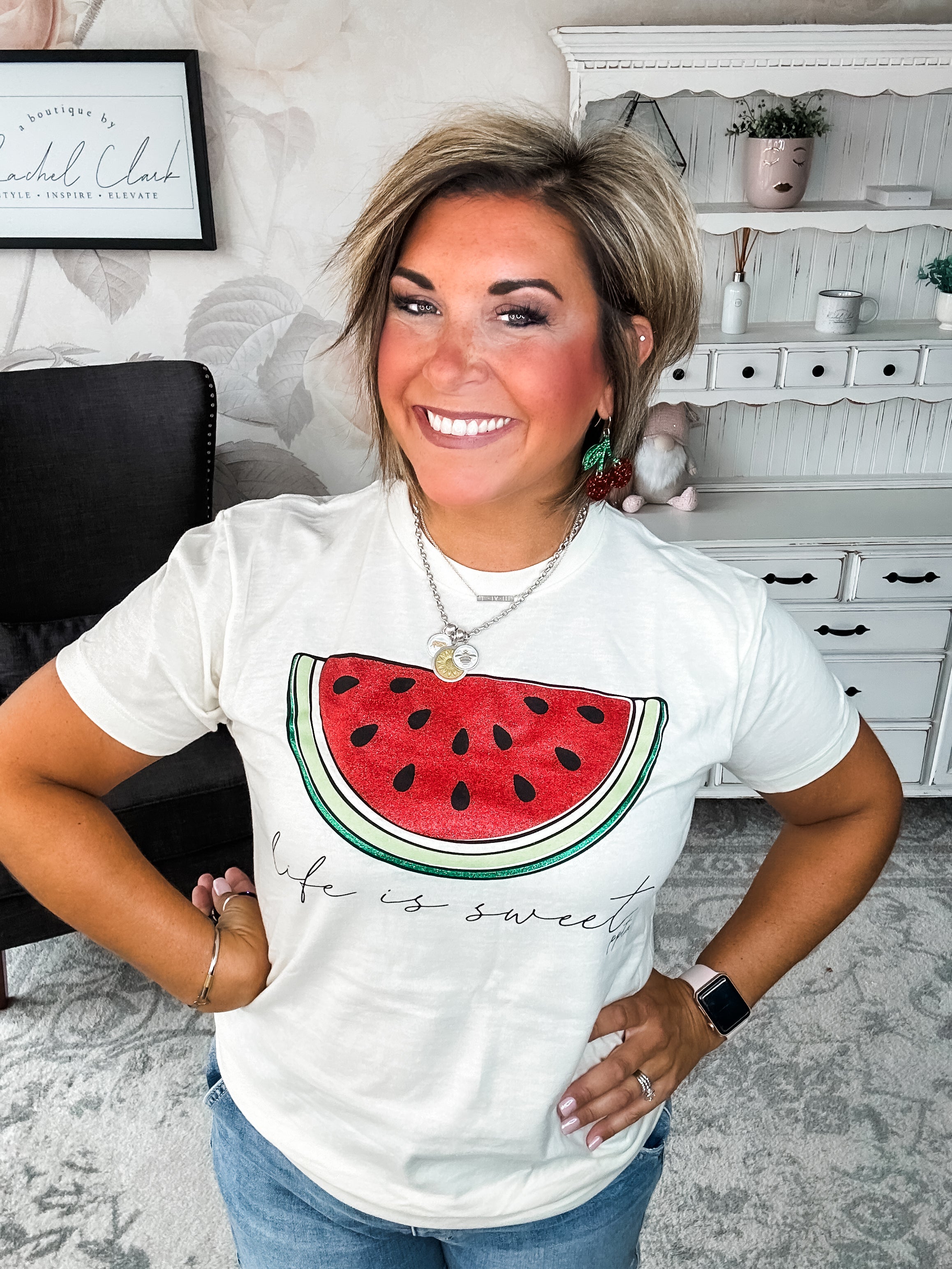Life Is Sweet Watermelon Graphic Tee