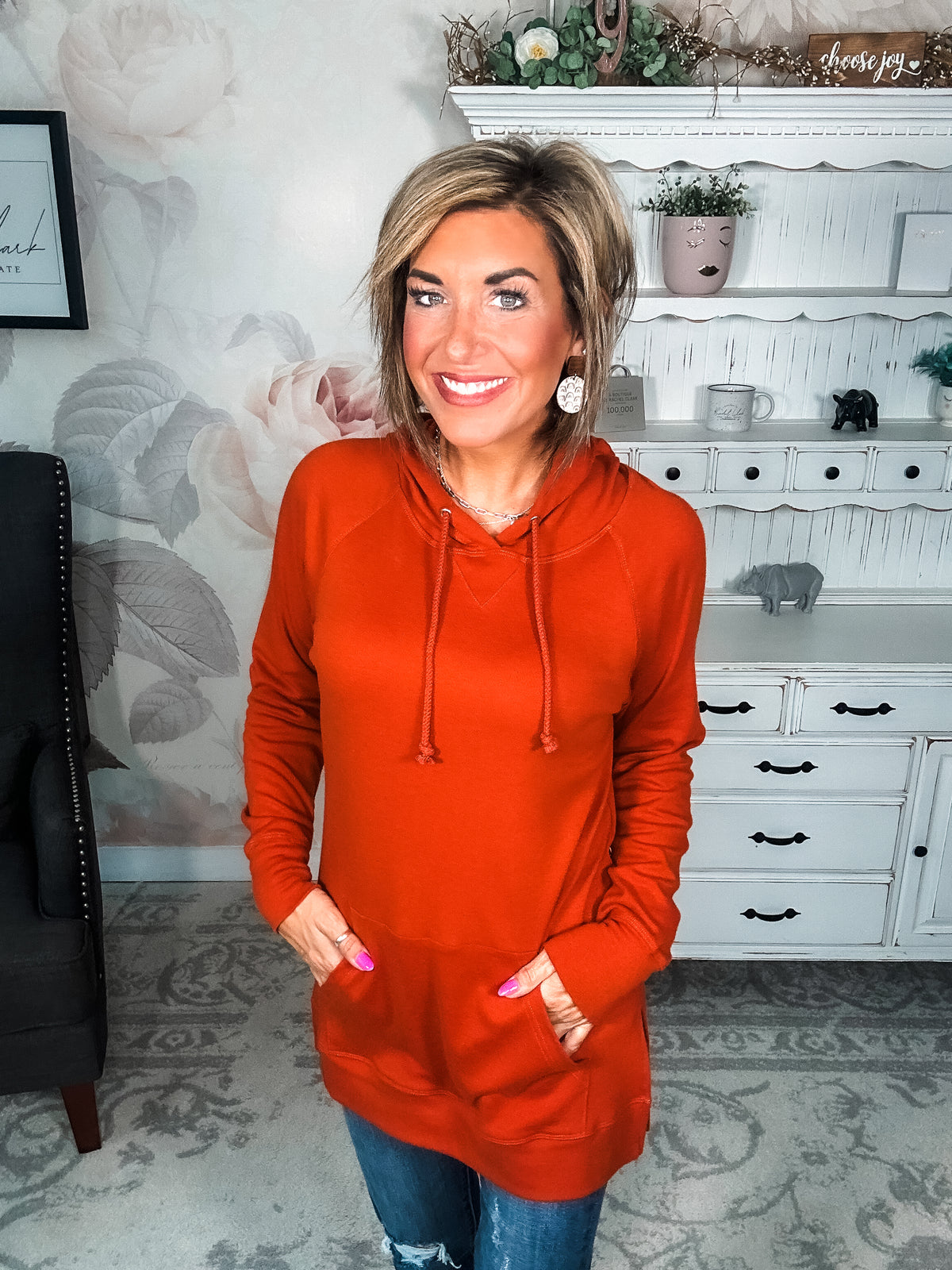 Ampersand Avenue SideSlit Hoodie - Blazing Autumn