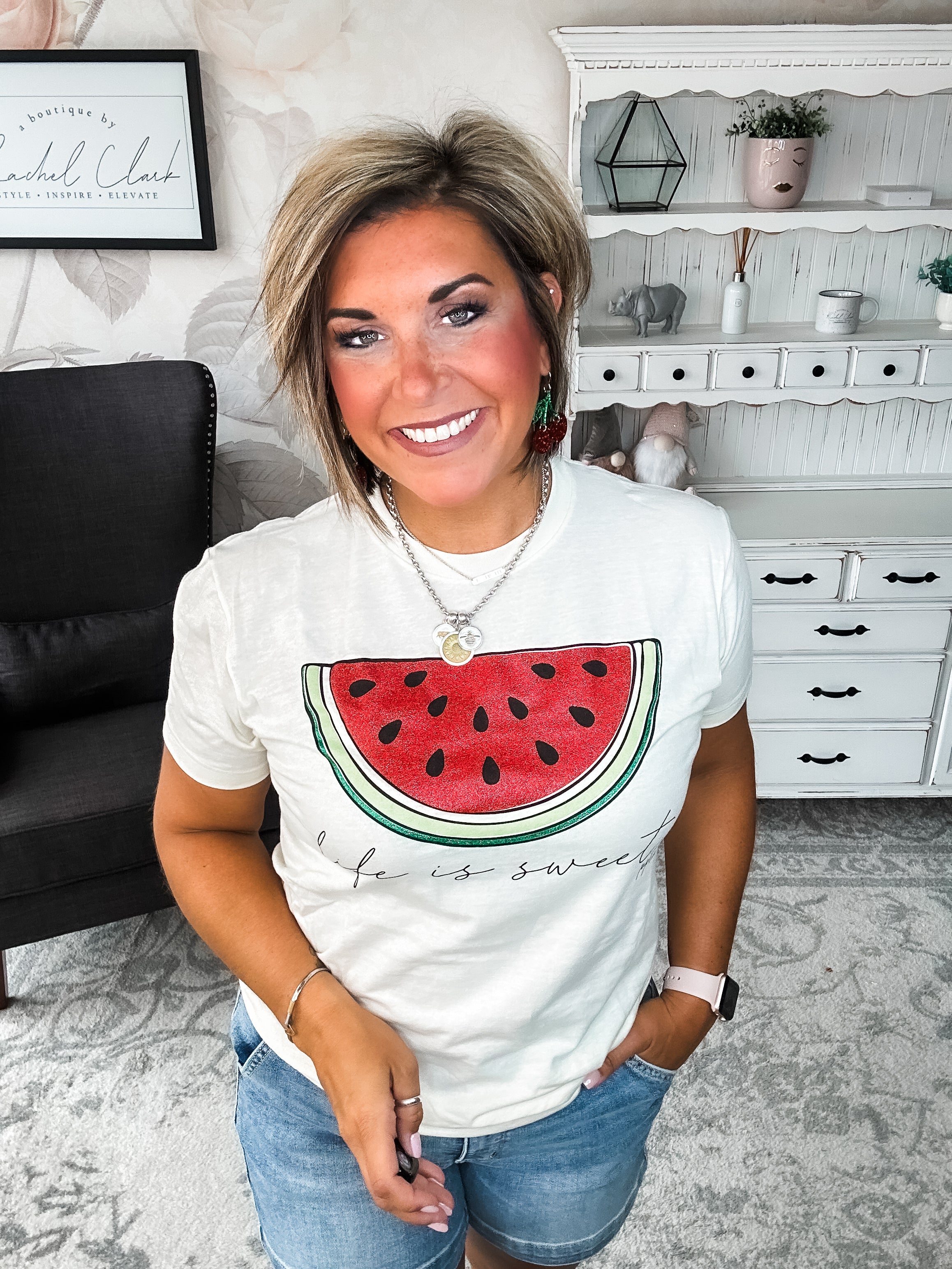 Life Is Sweet Watermelon Graphic Tee