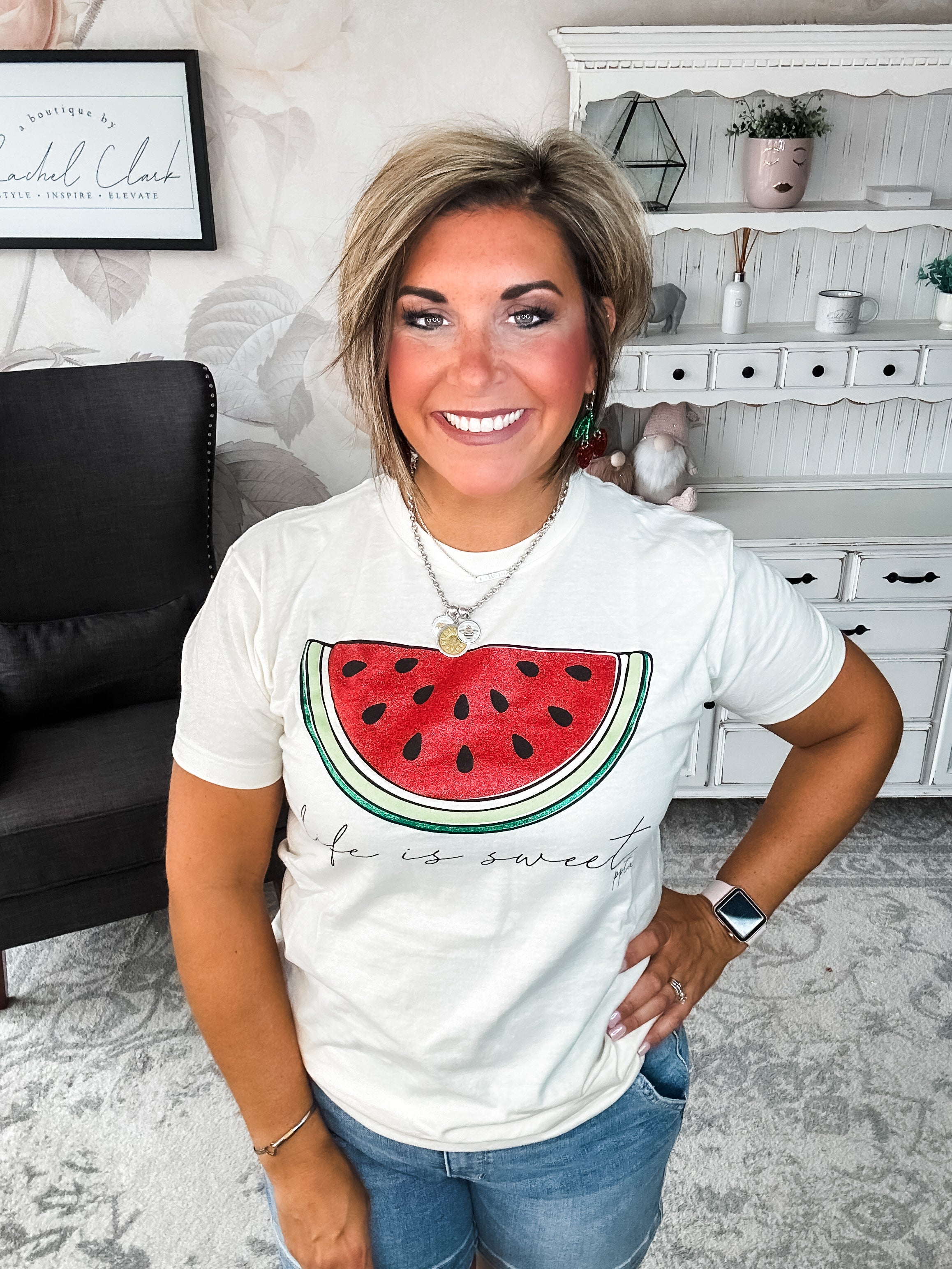 Life Is Sweet Watermelon Graphic Tee