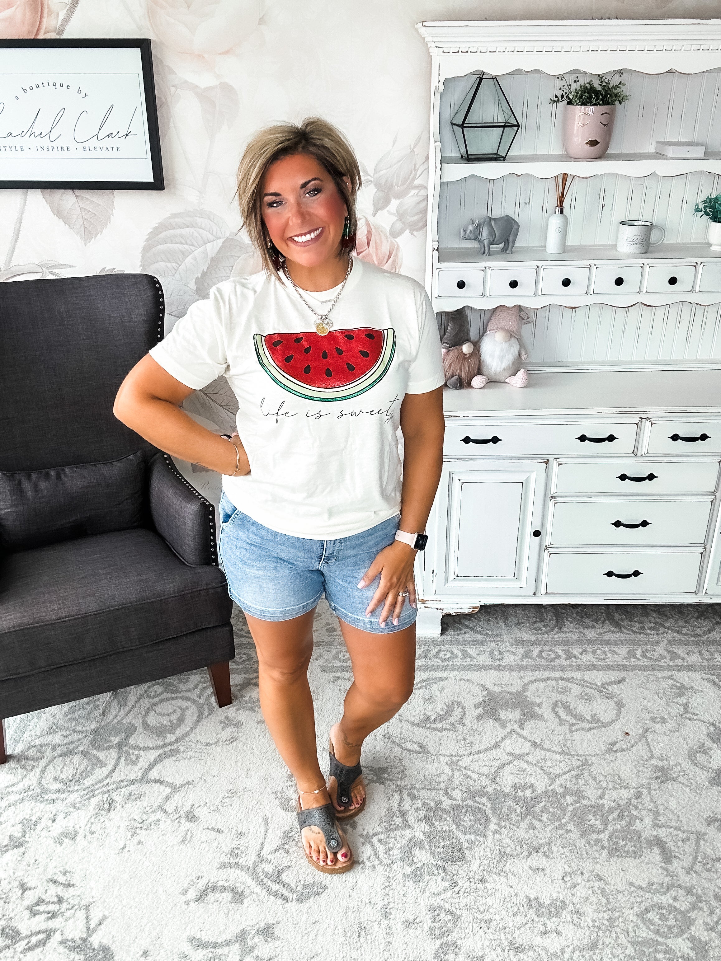 Life Is Sweet Watermelon Graphic Tee