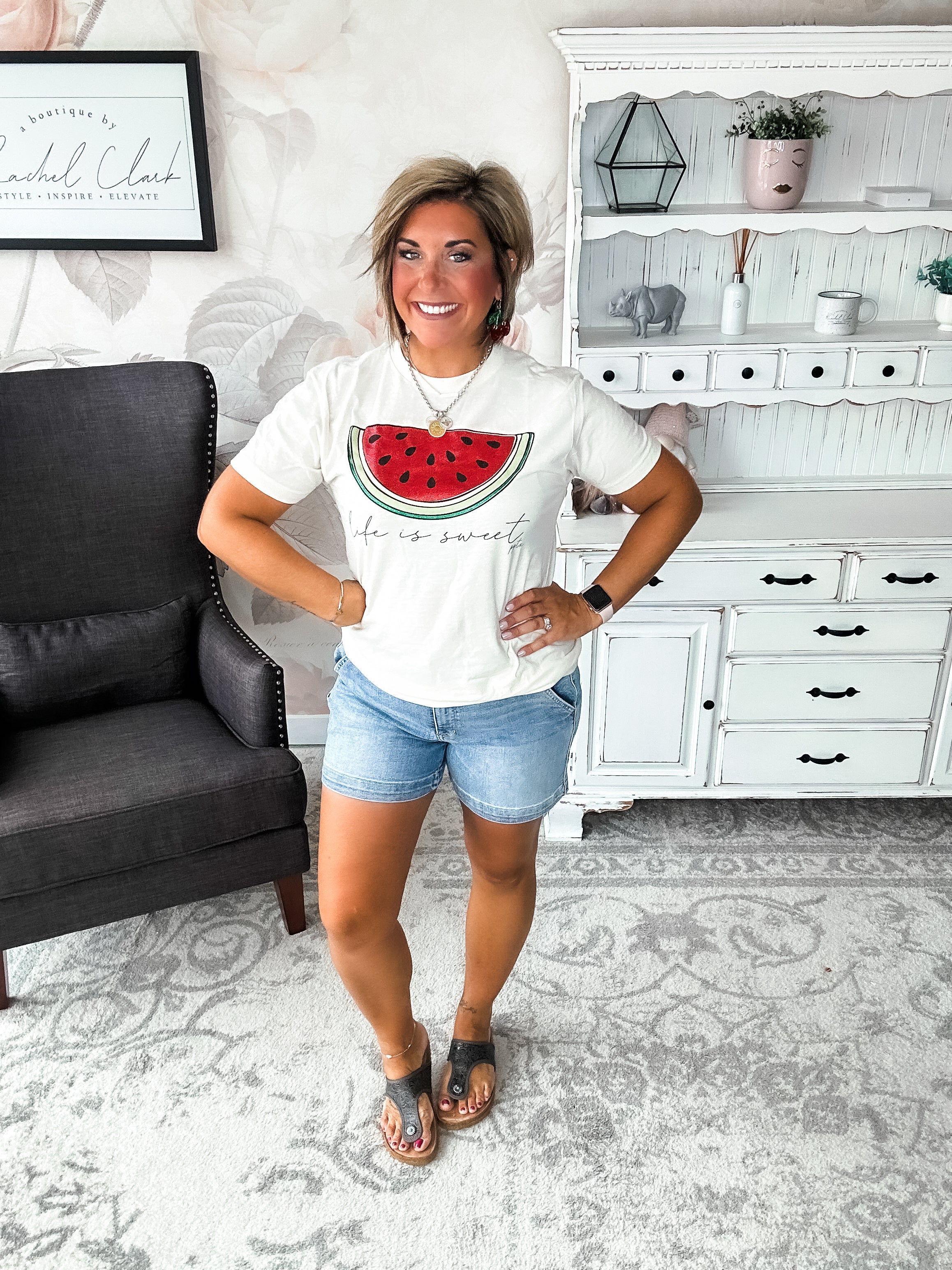 Life Is Sweet Watermelon Graphic Tee
