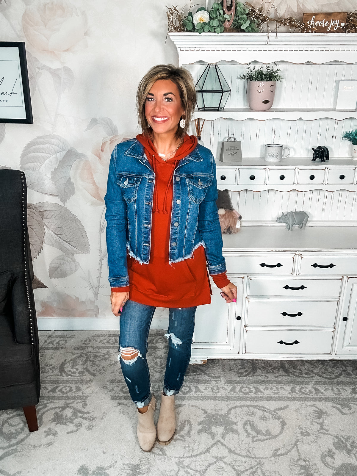 Ampersand Avenue SideSlit Hoodie - Blazing Autumn