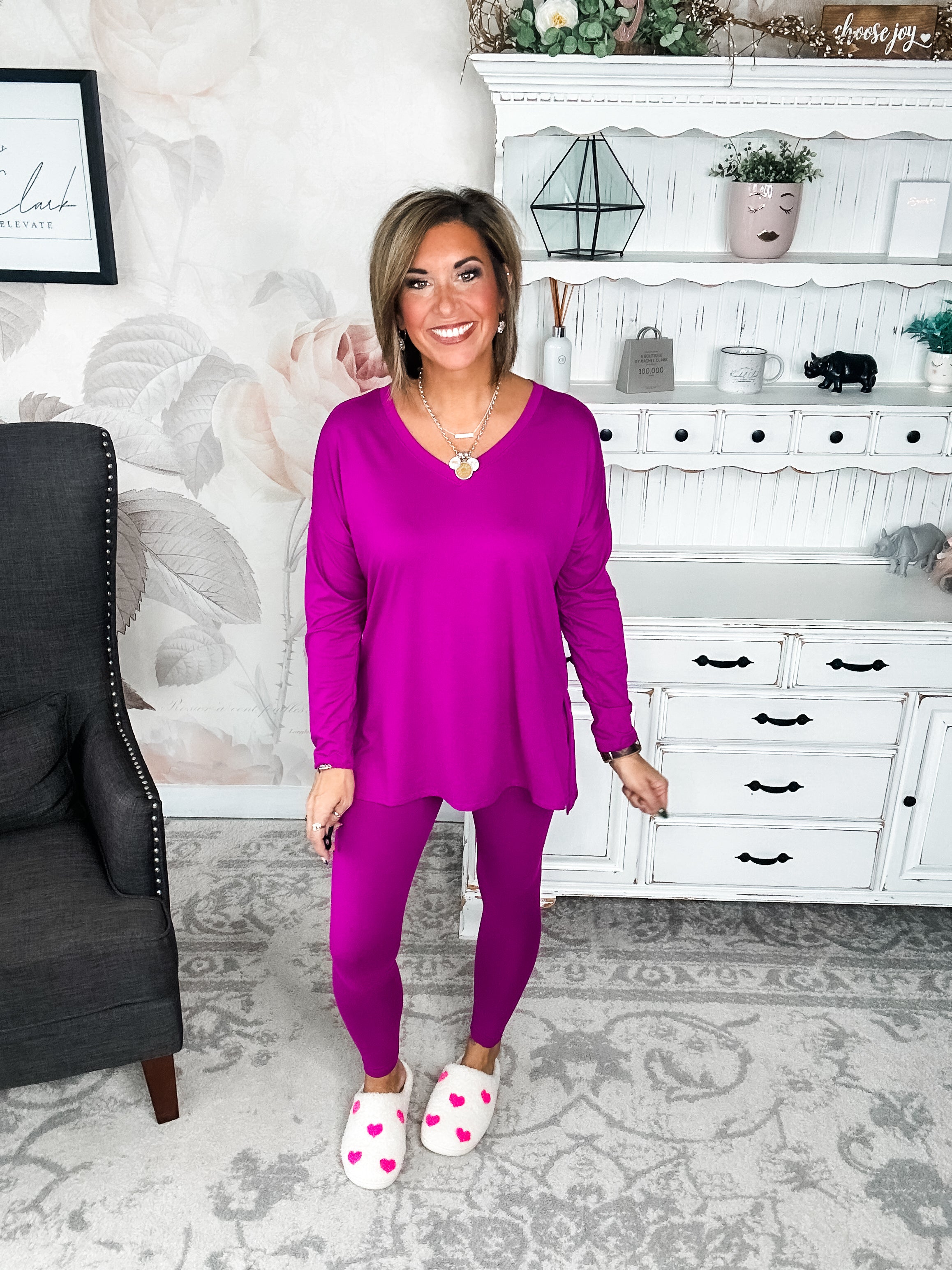 You Can't Resist This Lounge Set - Plum