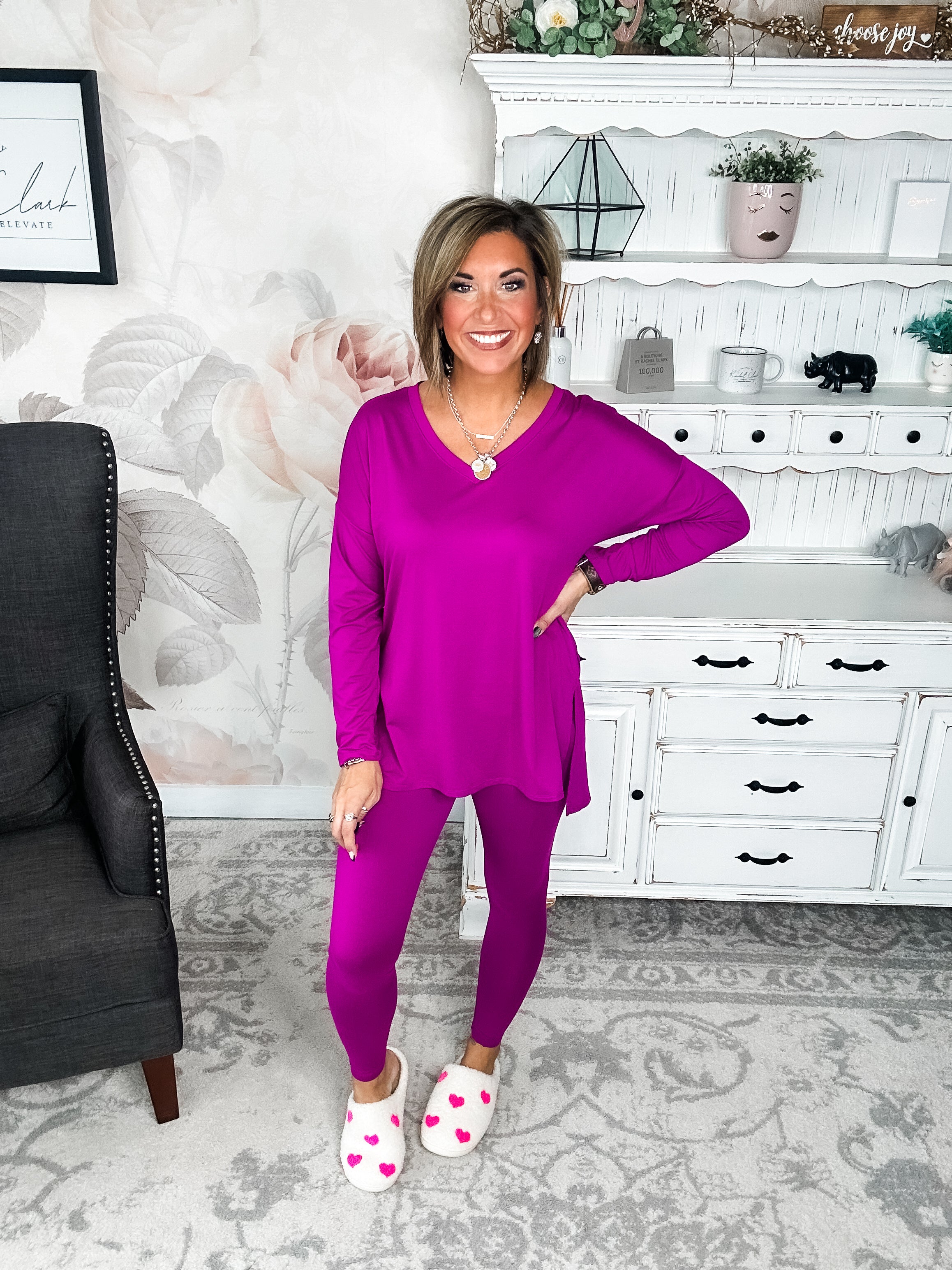 You Can't Resist This Lounge Set - Plum