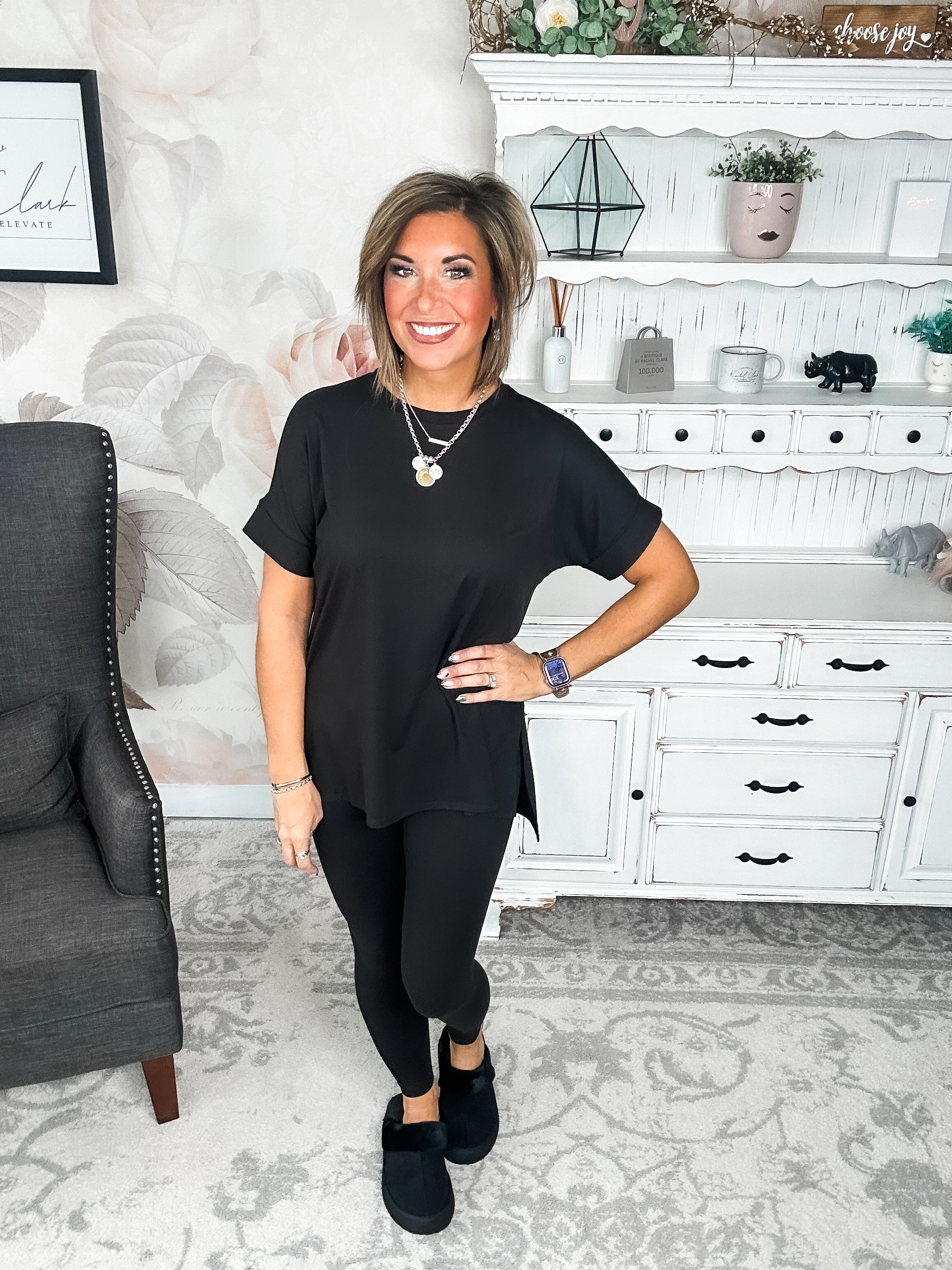 What You've Been Waiting For Lounge Set - Black