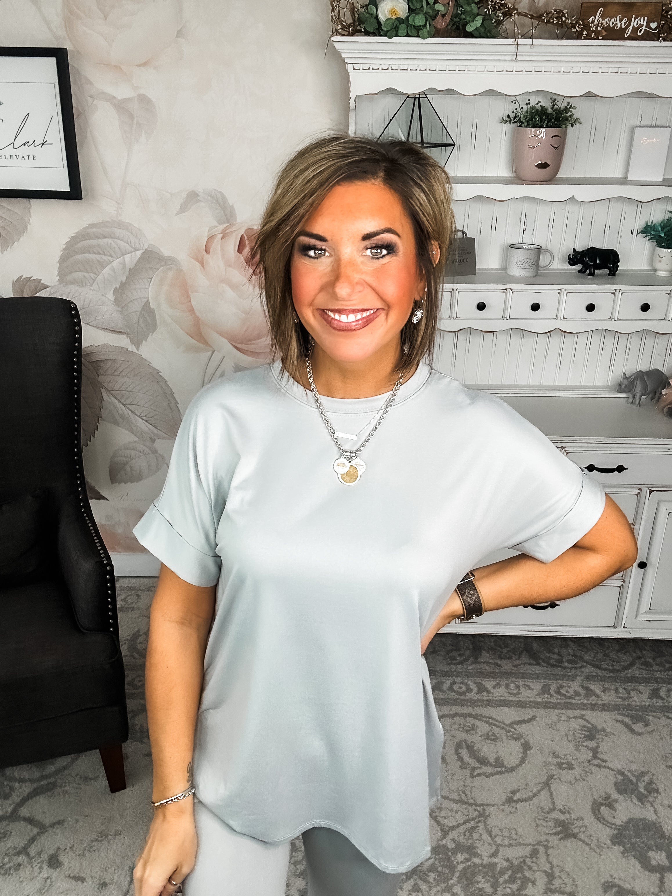 What You've Been Waiting For Lounge Set - Light Grey
