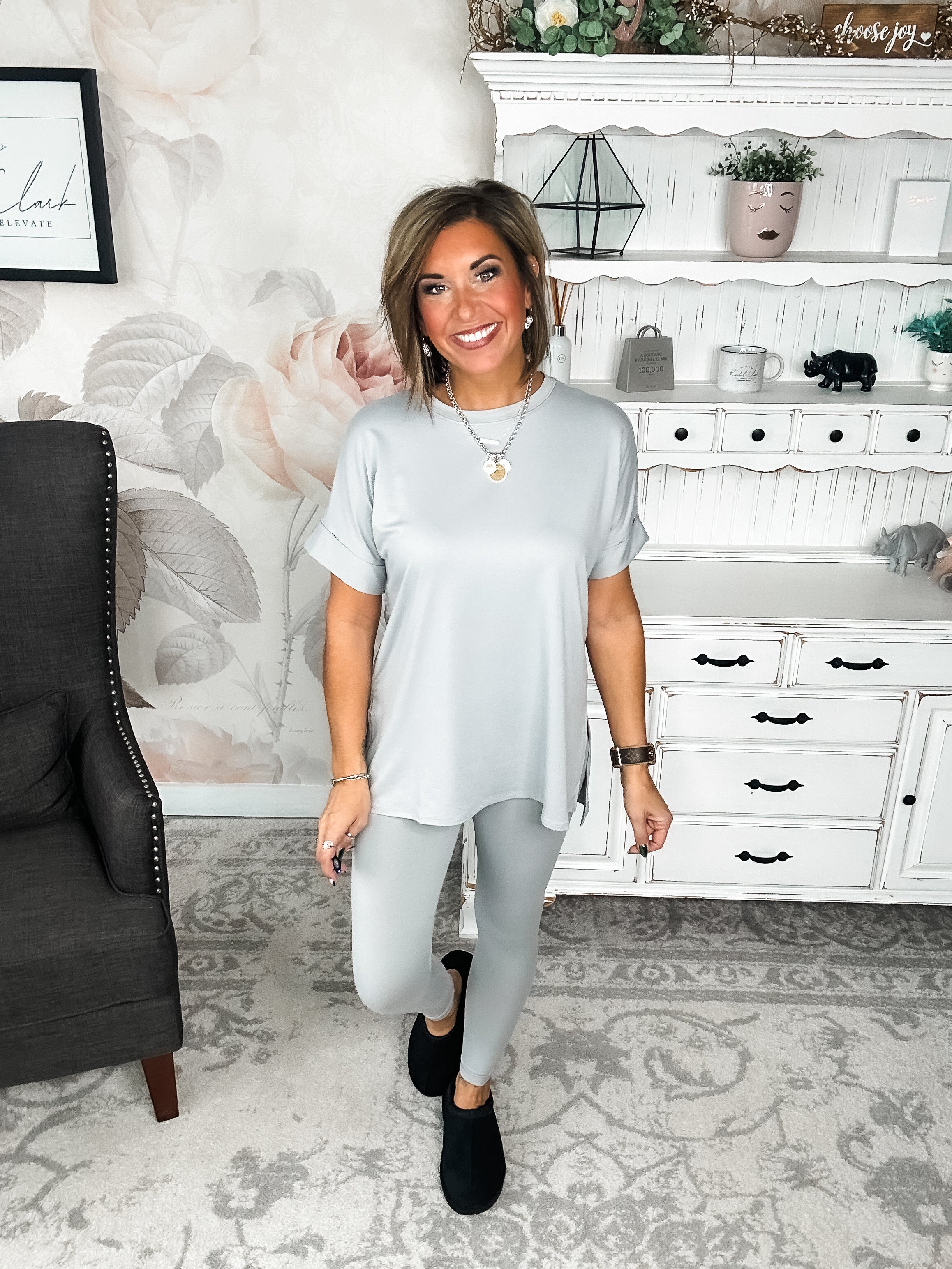 What You've Been Waiting For Lounge Set - Light Grey