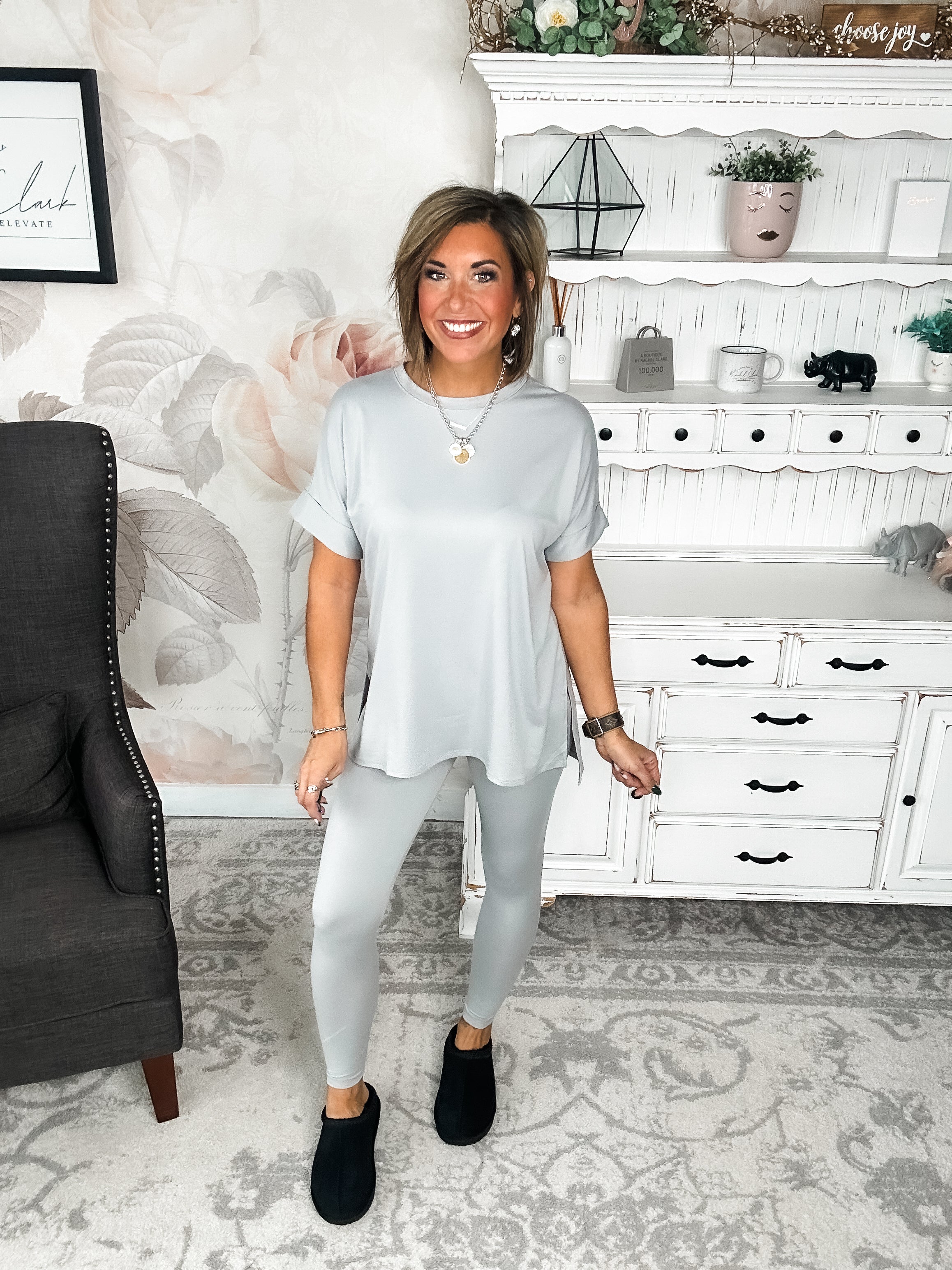 What You've Been Waiting For Lounge Set - Light Grey