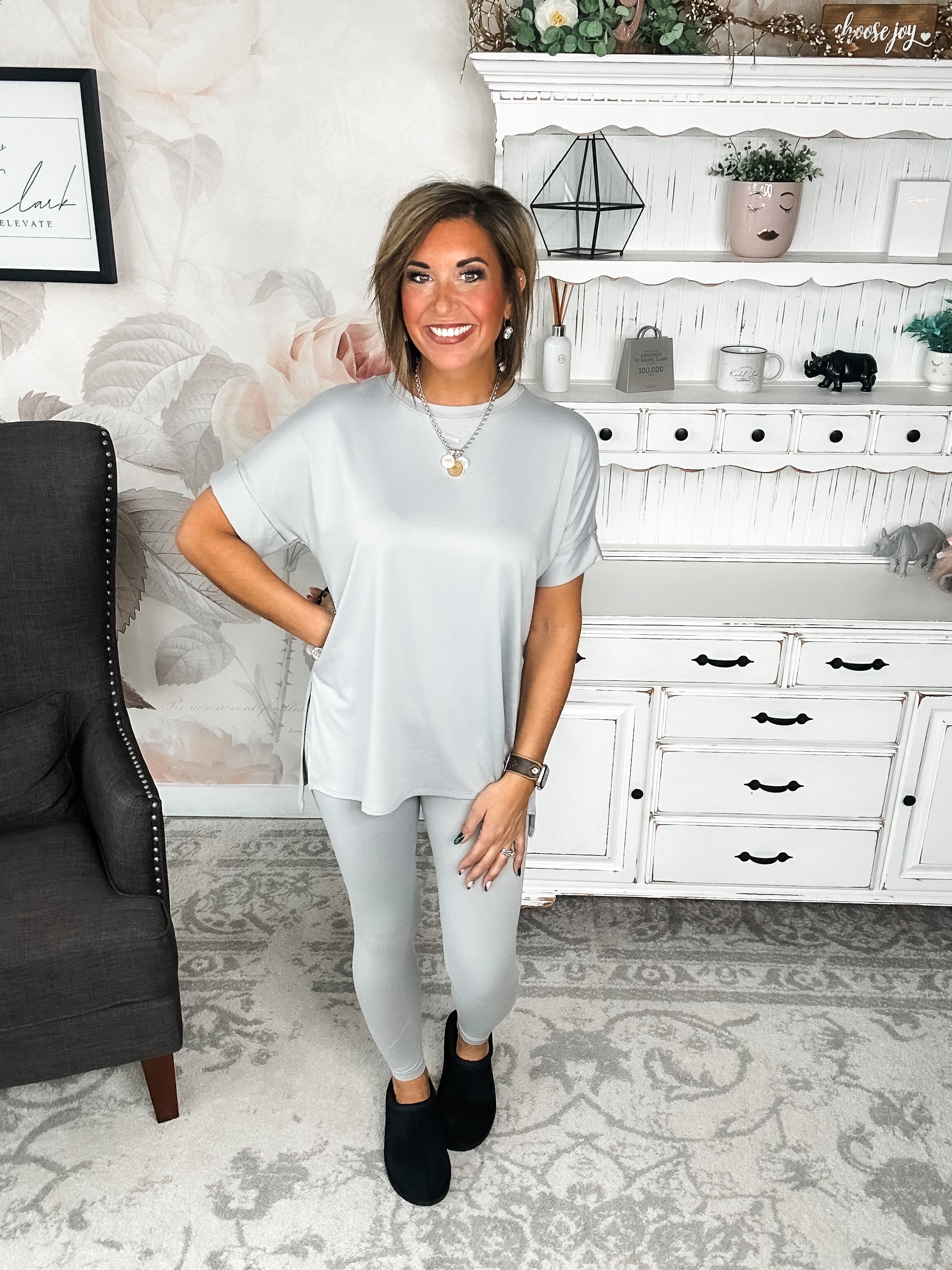 What You've Been Waiting For Lounge Set - Light Grey