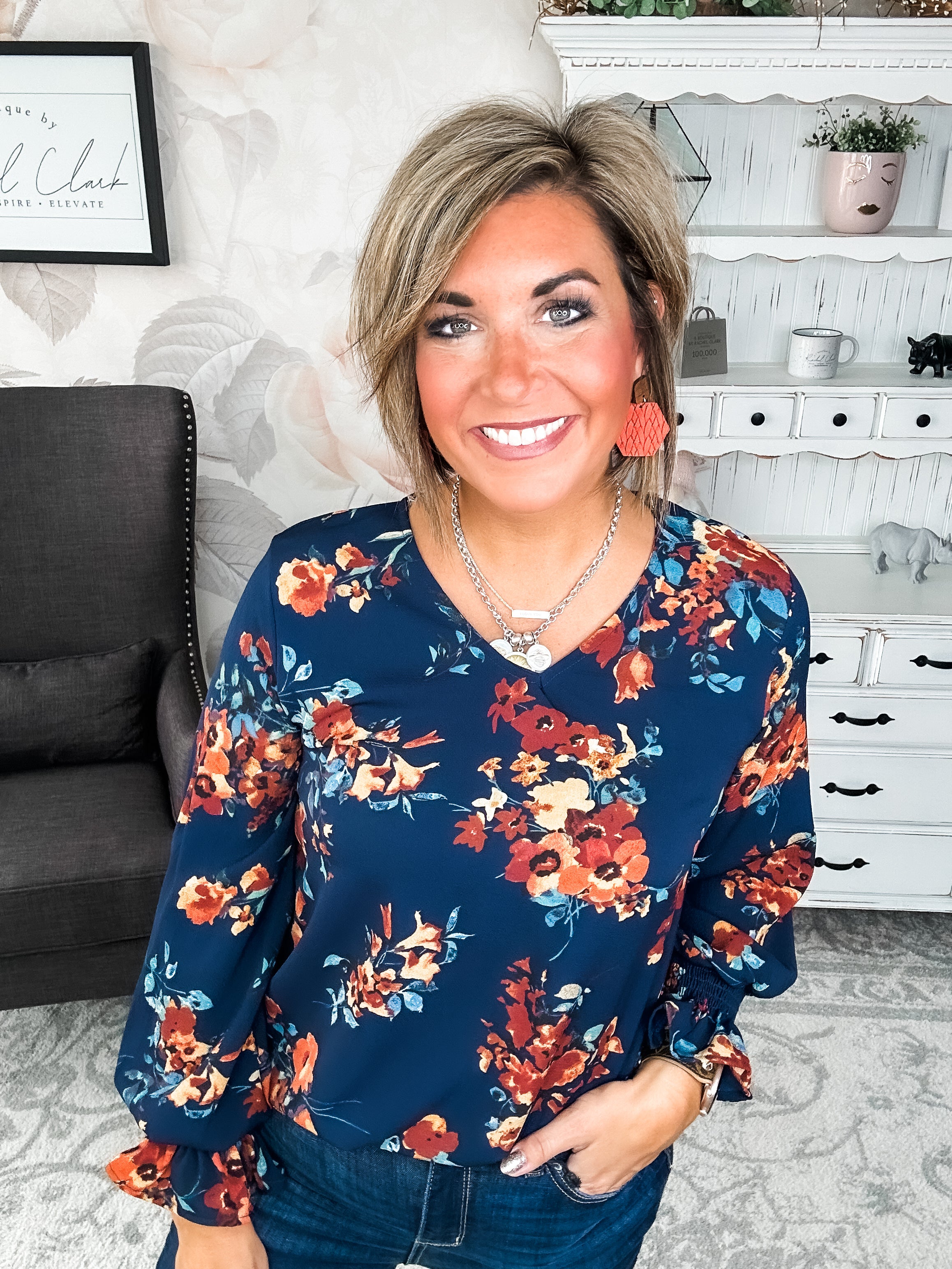 Don't Think You Know Blouse - Navy