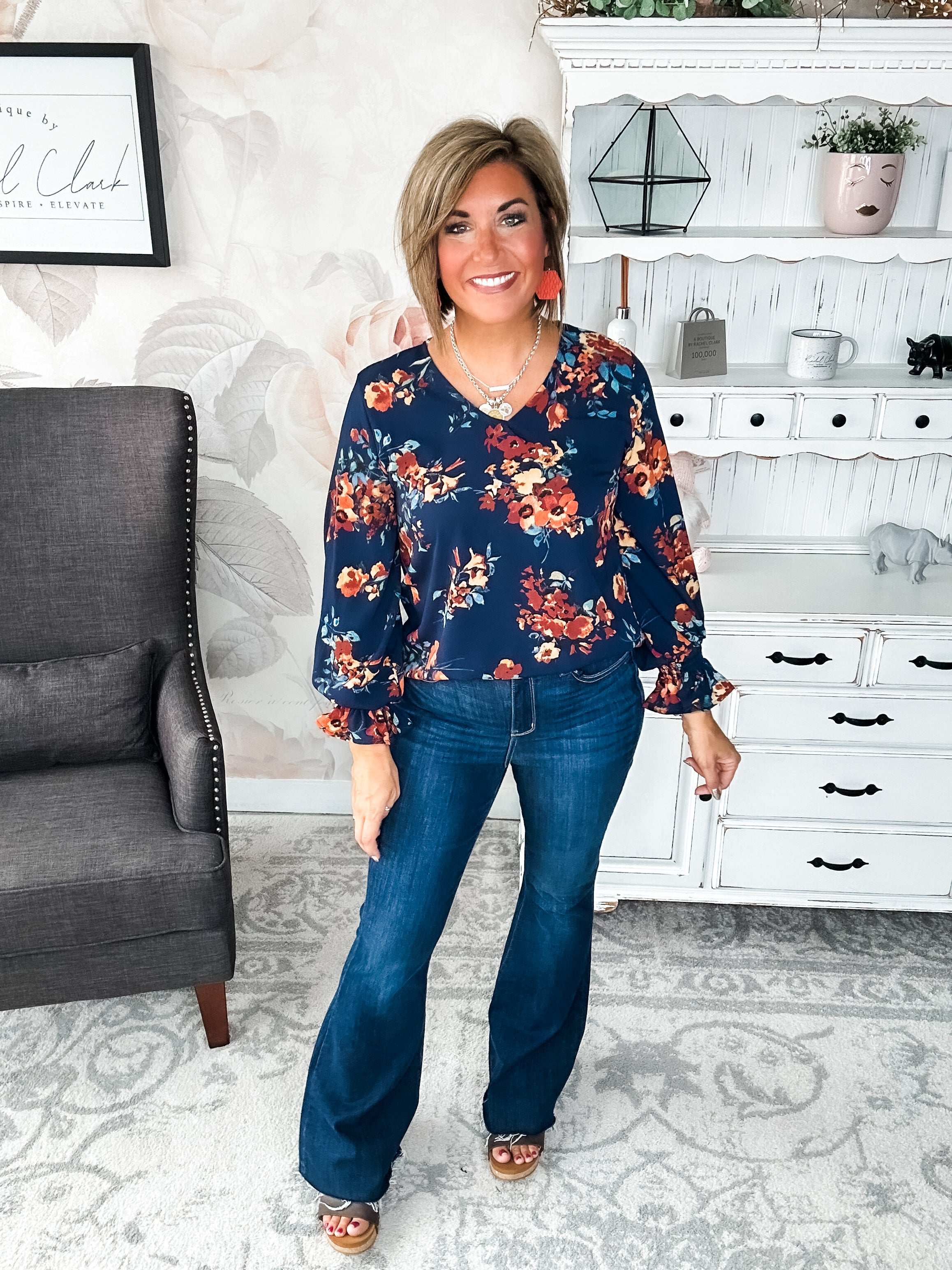 Don't Think You Know Blouse - Navy