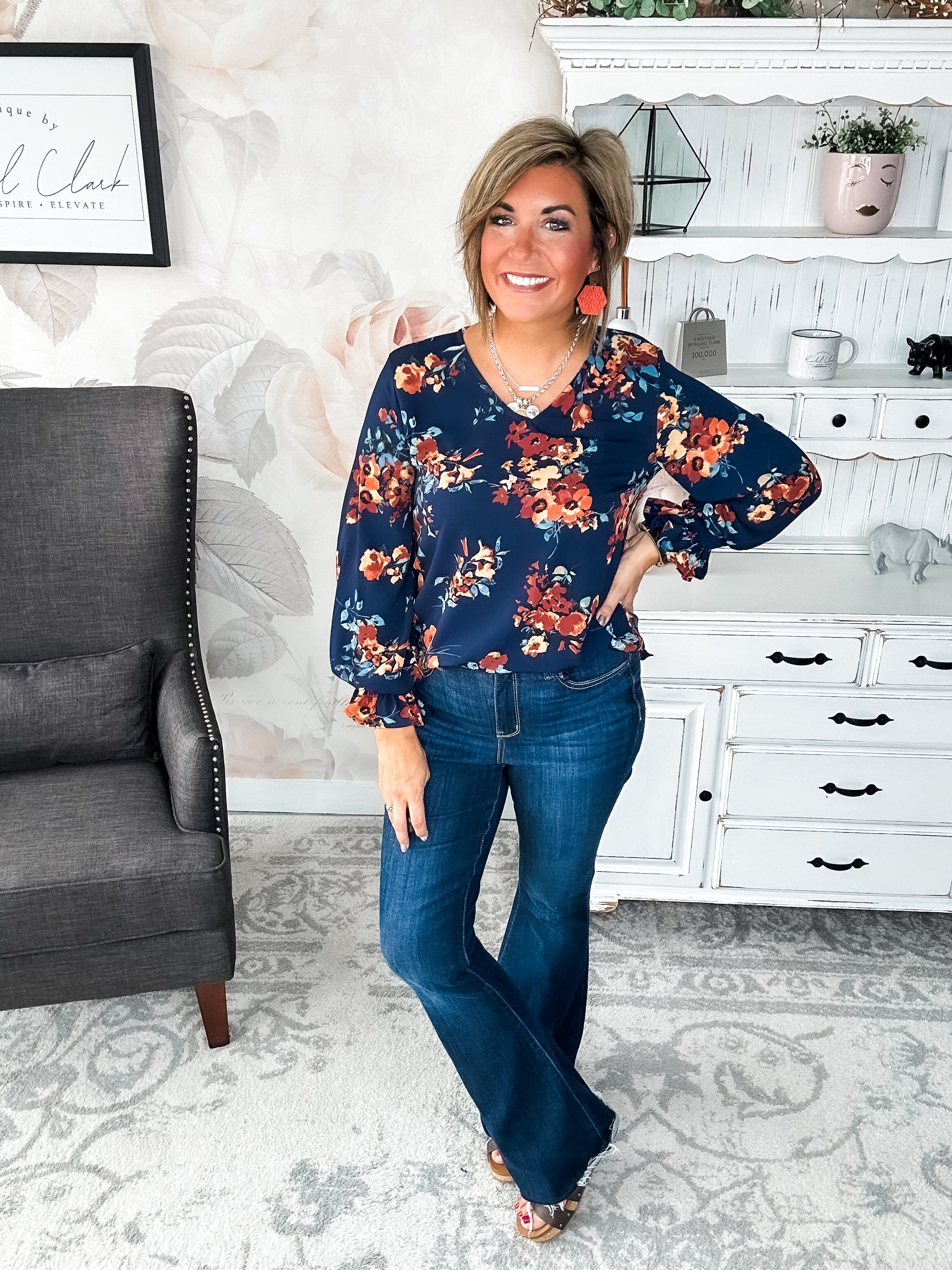 Don't Think You Know Blouse - Navy