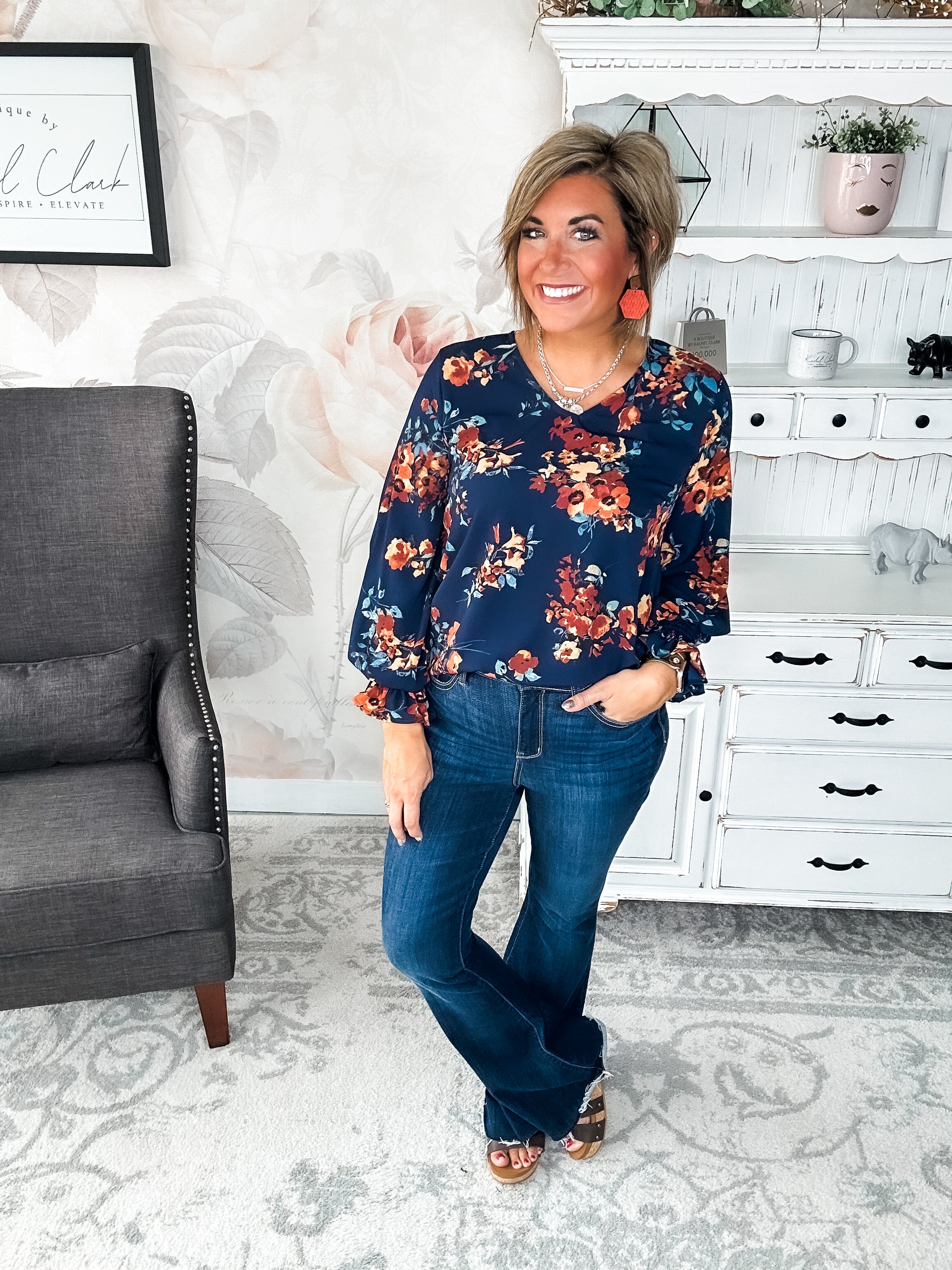 Don't Think You Know Blouse - Navy