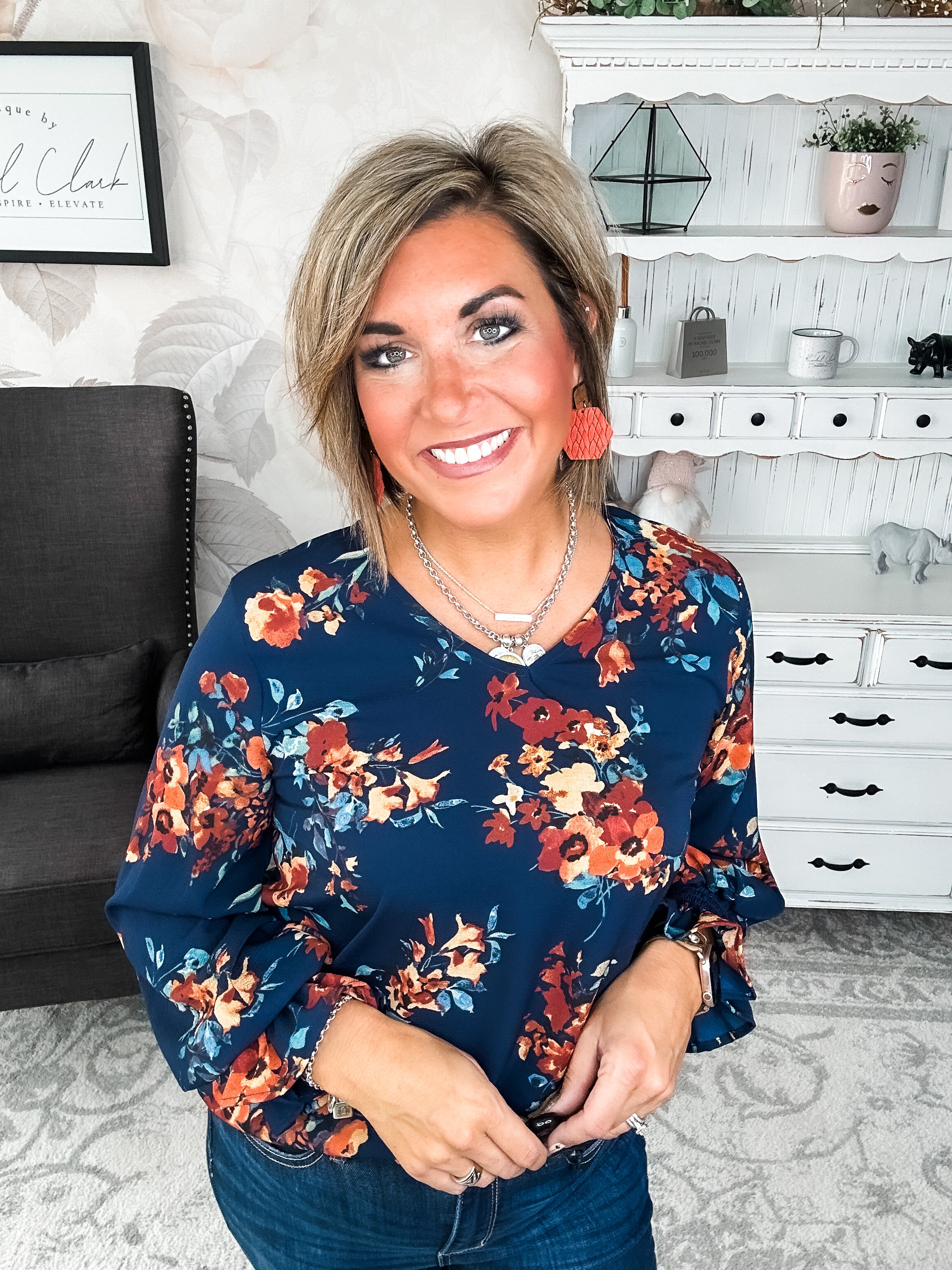 Don't Think You Know Blouse - Navy