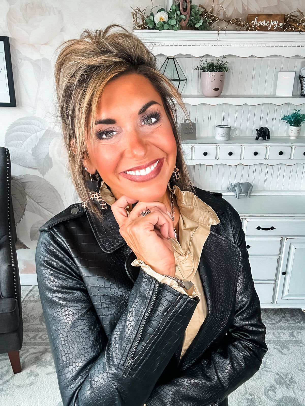 Free to Go Vegan Leather Biker Jacket