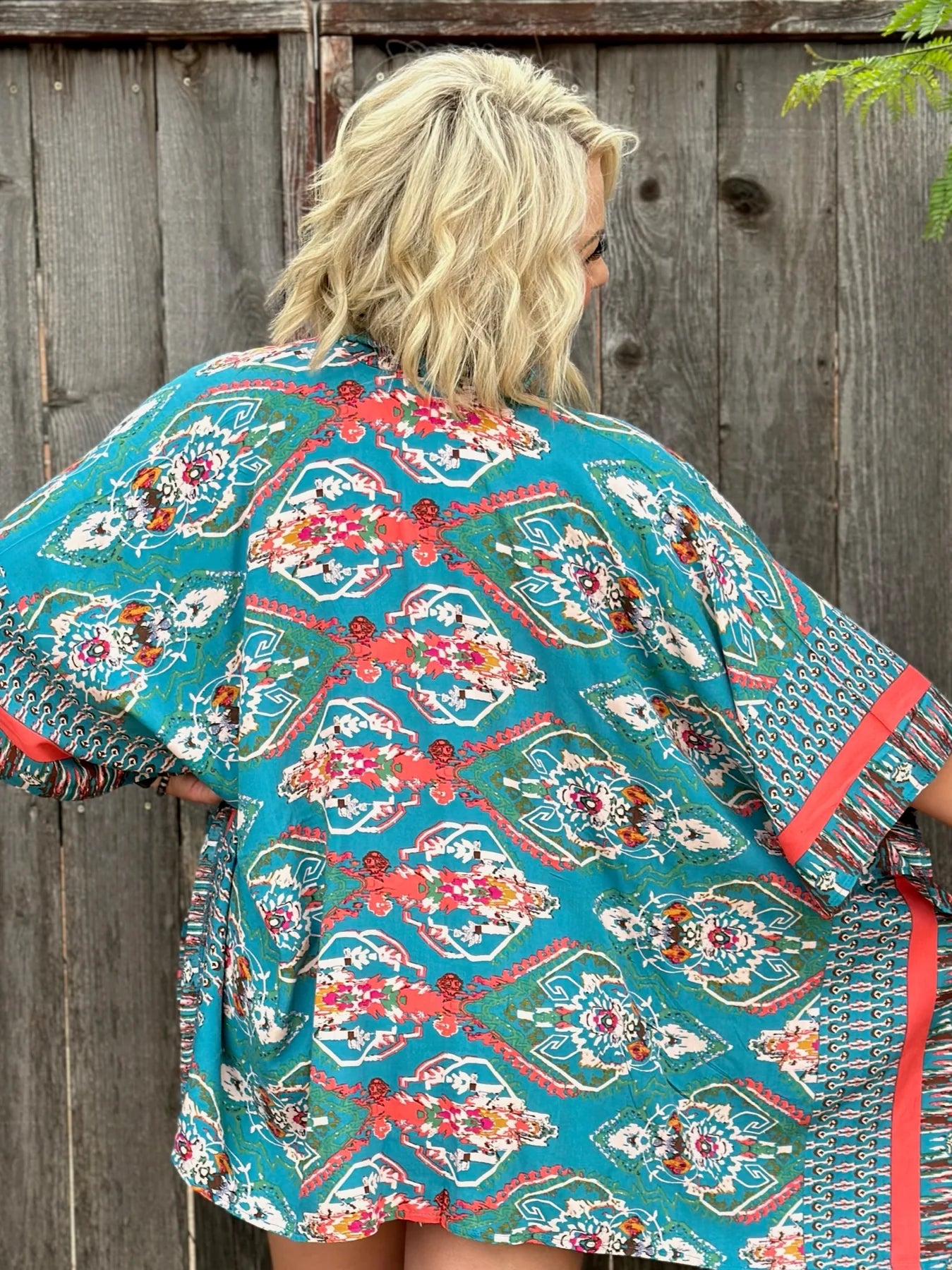 The Perfect Mix Kimono - Turquoise