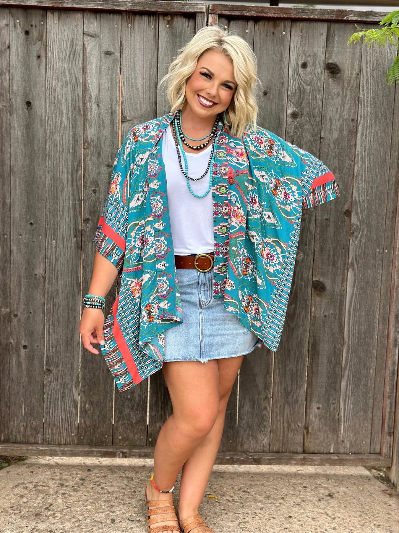The Perfect Mix Kimono - Turquoise