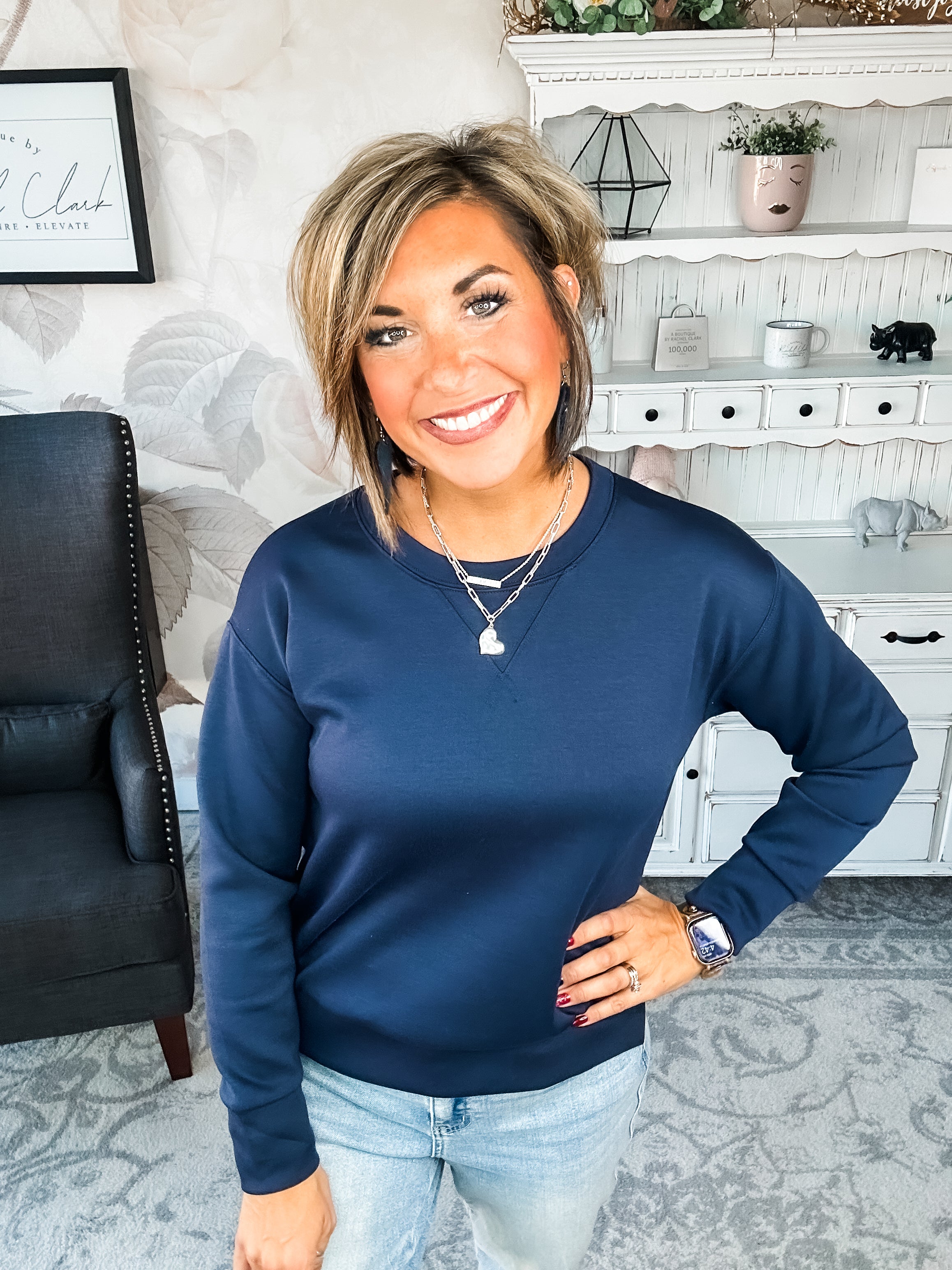 Cuddled Up On The Weekend Pullover - Navy