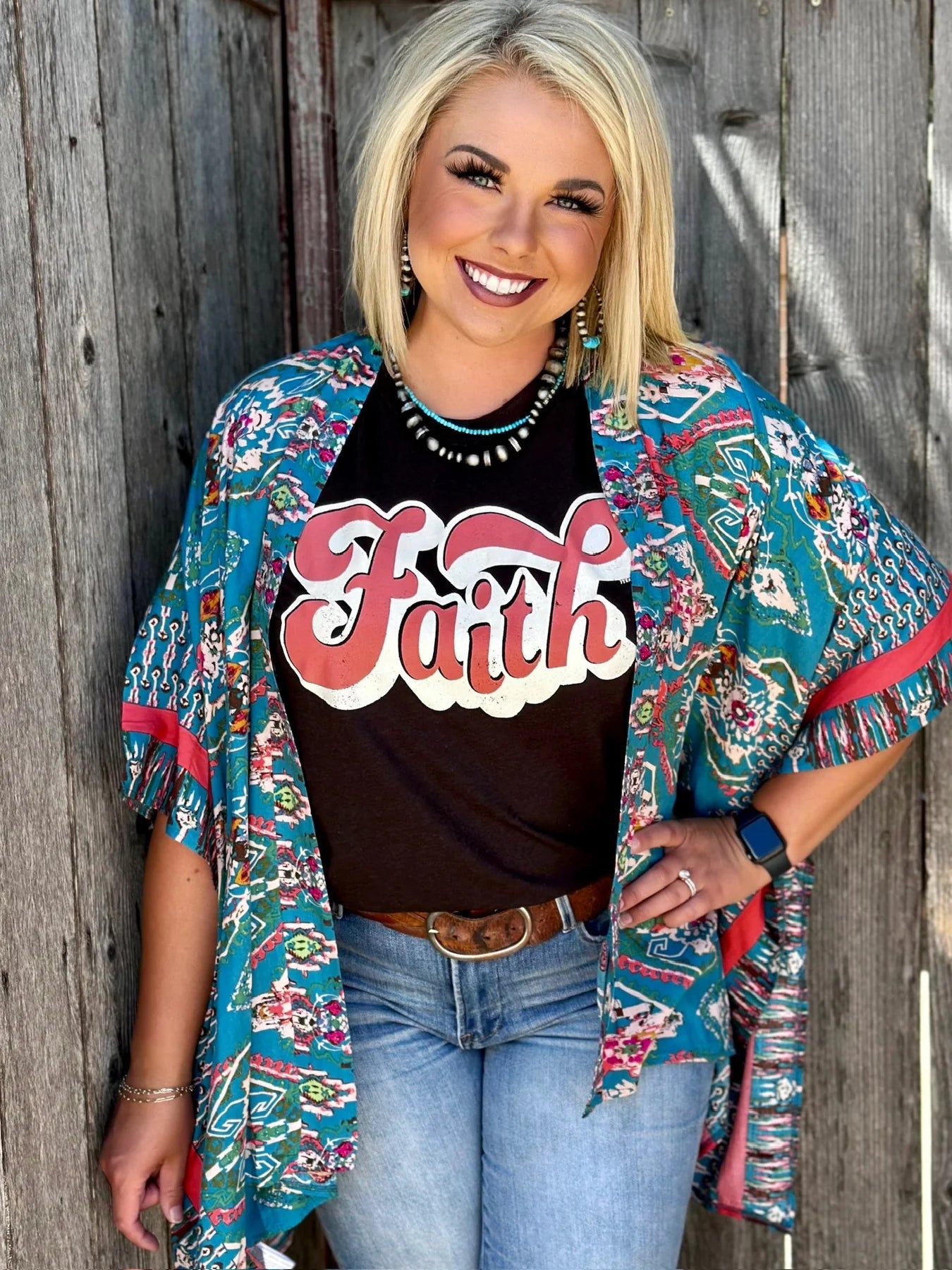 The Perfect Mix Kimono - Turquoise