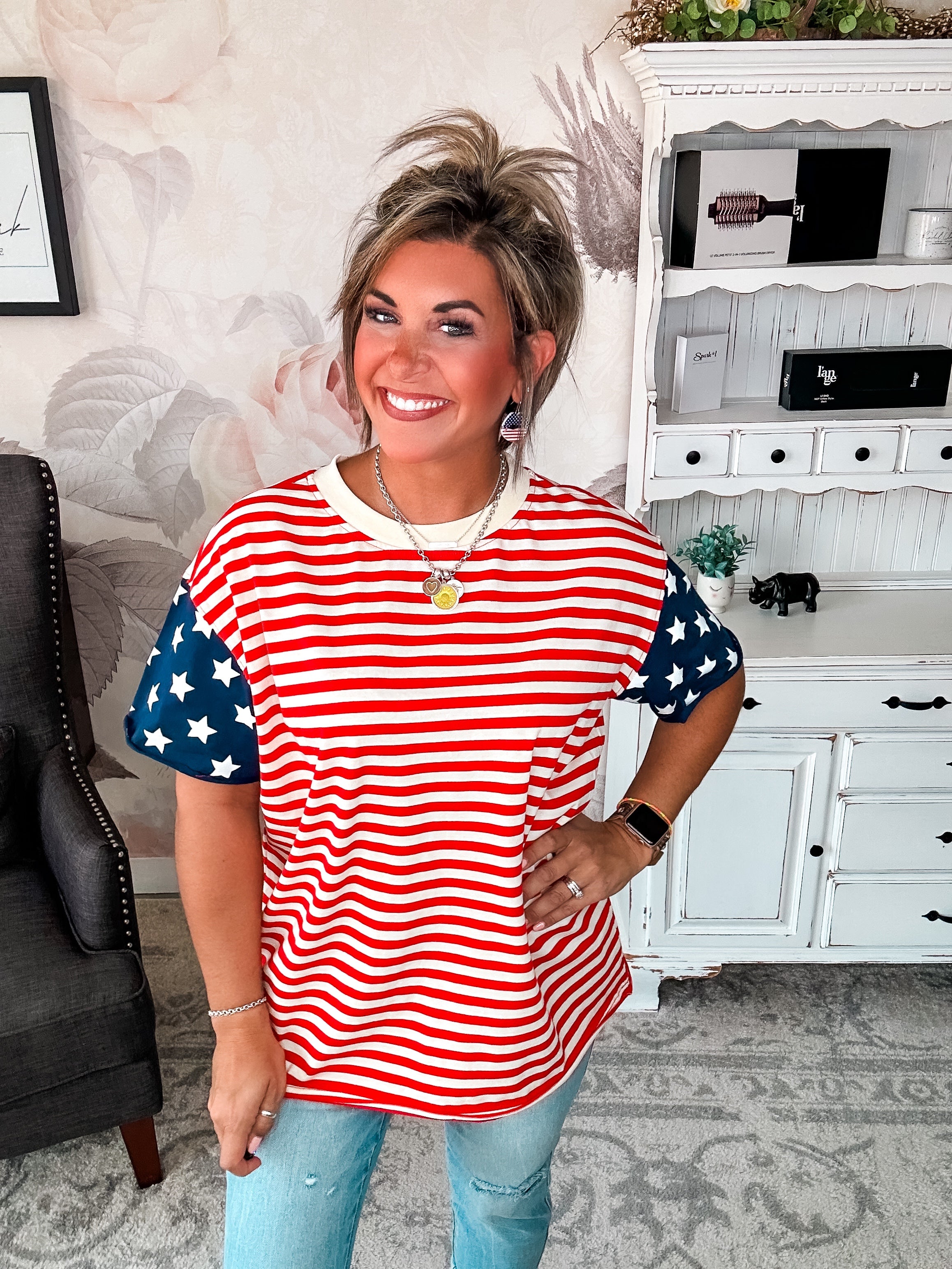 Ampersand Avenue Boyfriend Tee - Little Miss USA