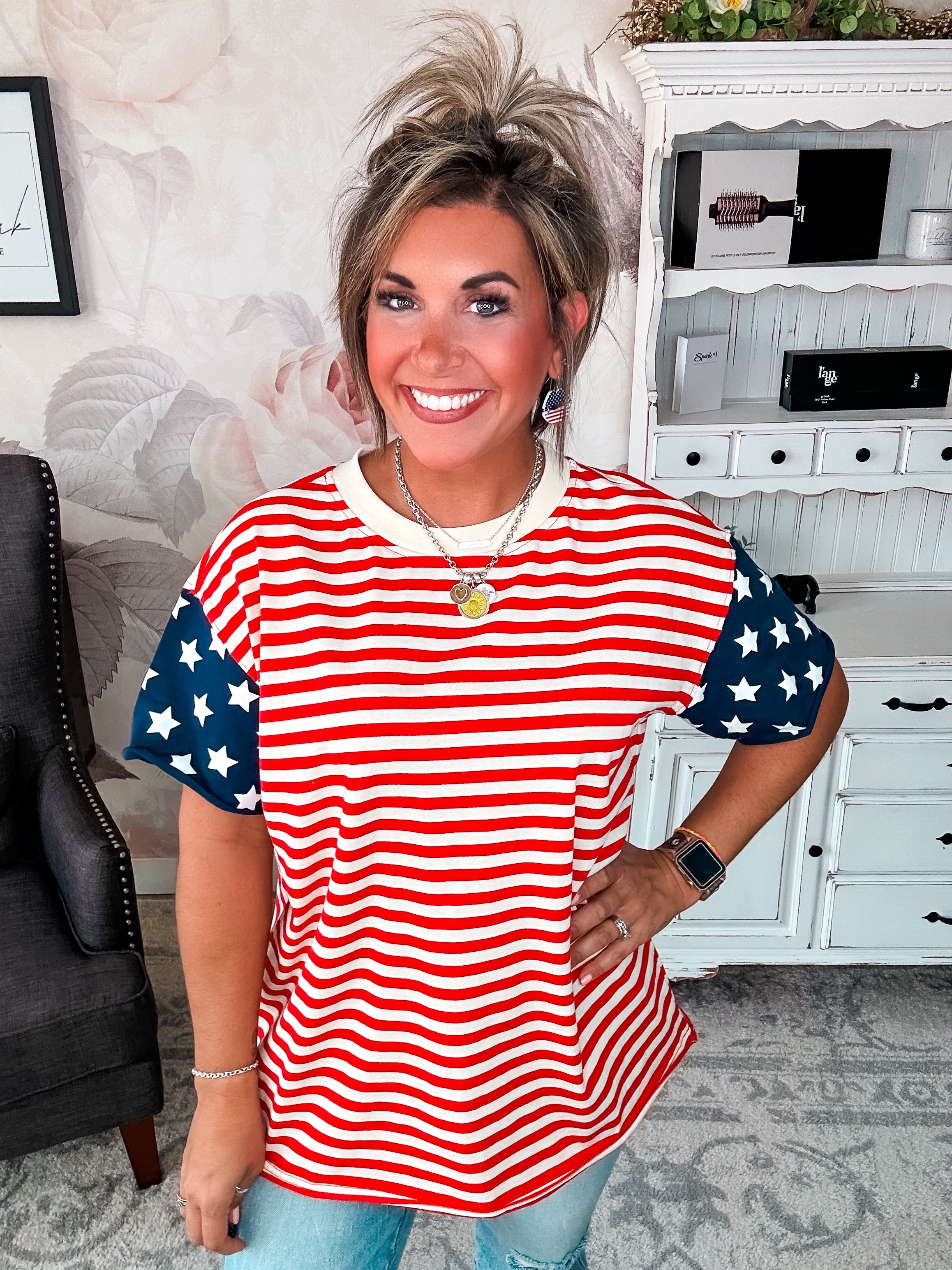 Ampersand Avenue Boyfriend Tee - Little Miss USA