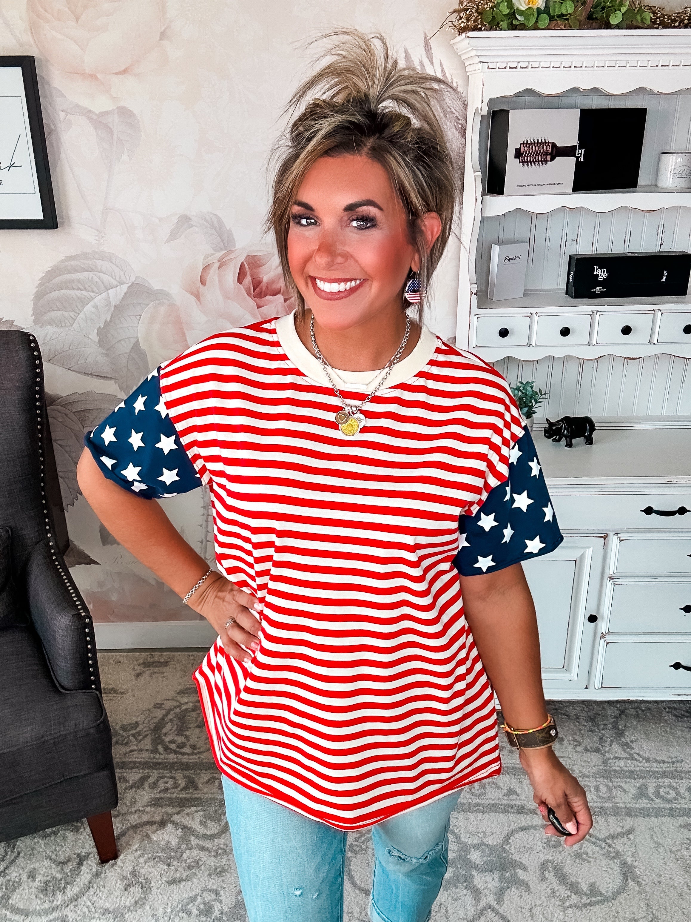 Ampersand Avenue Boyfriend Tee - Little Miss USA