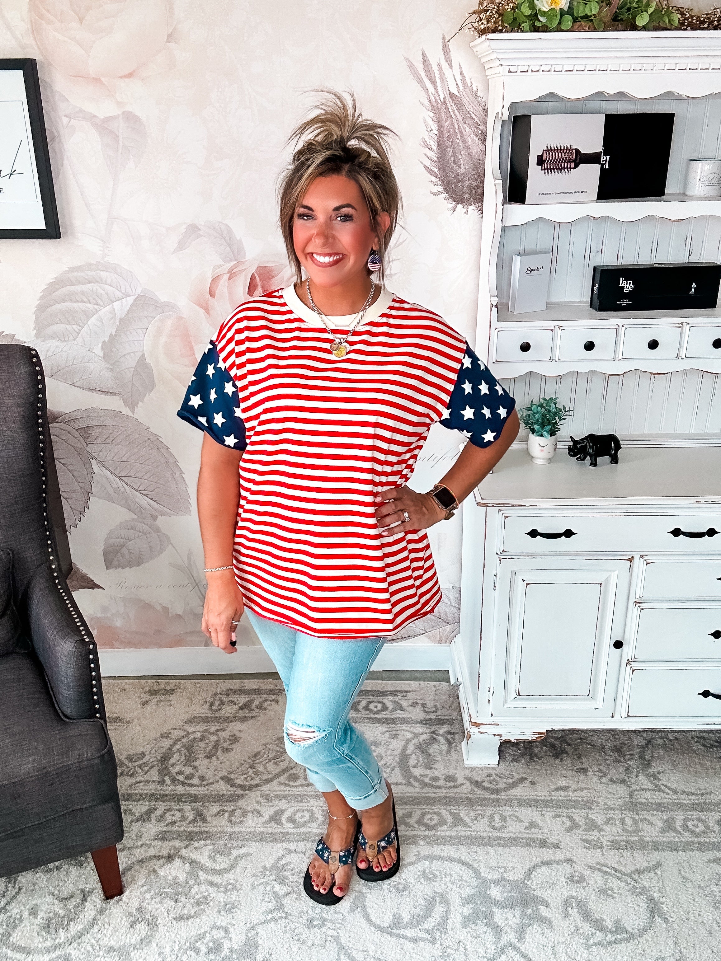 Ampersand Avenue Boyfriend Tee - Little Miss USA