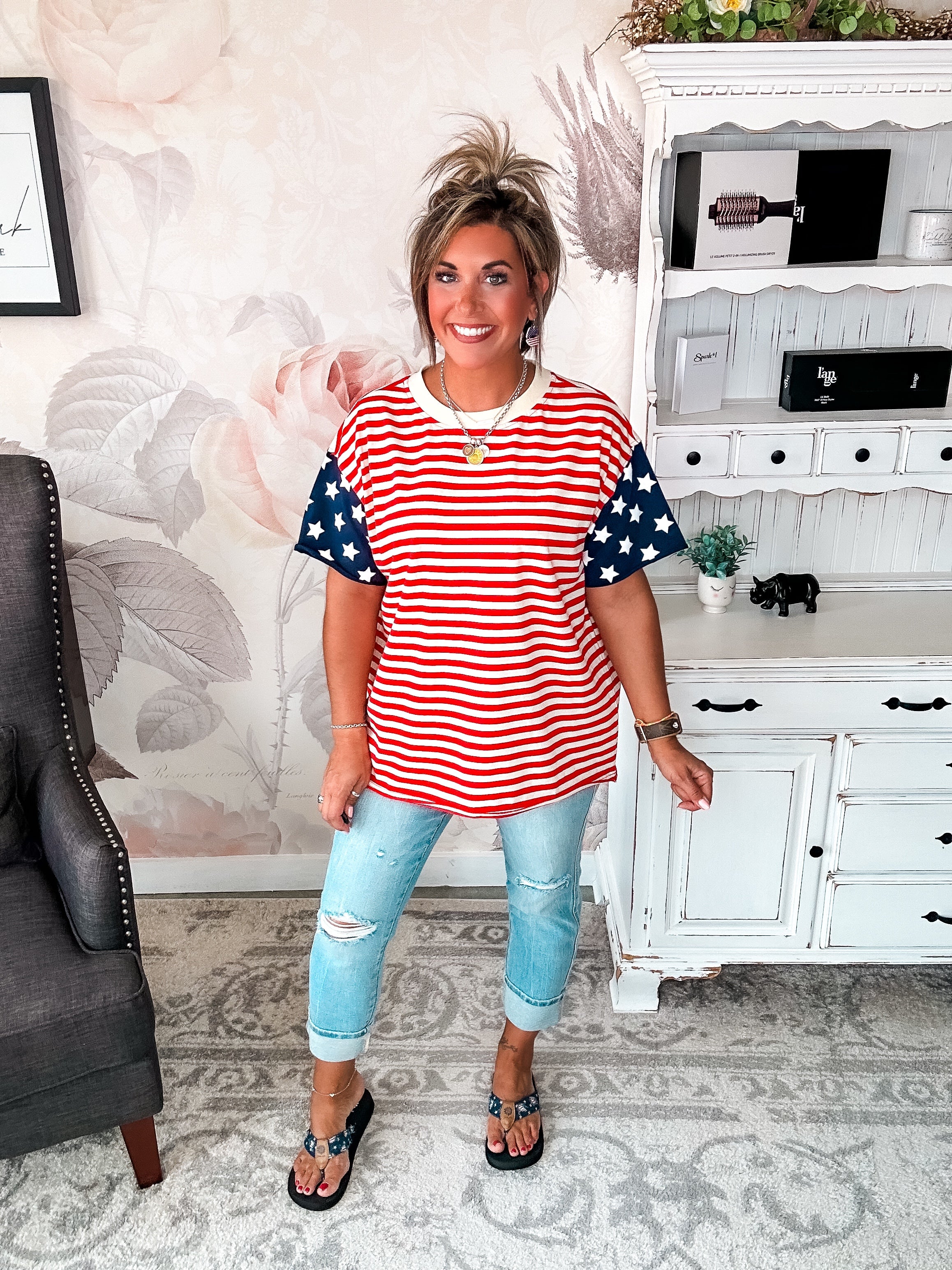 Ampersand Avenue Boyfriend Tee - Little Miss USA