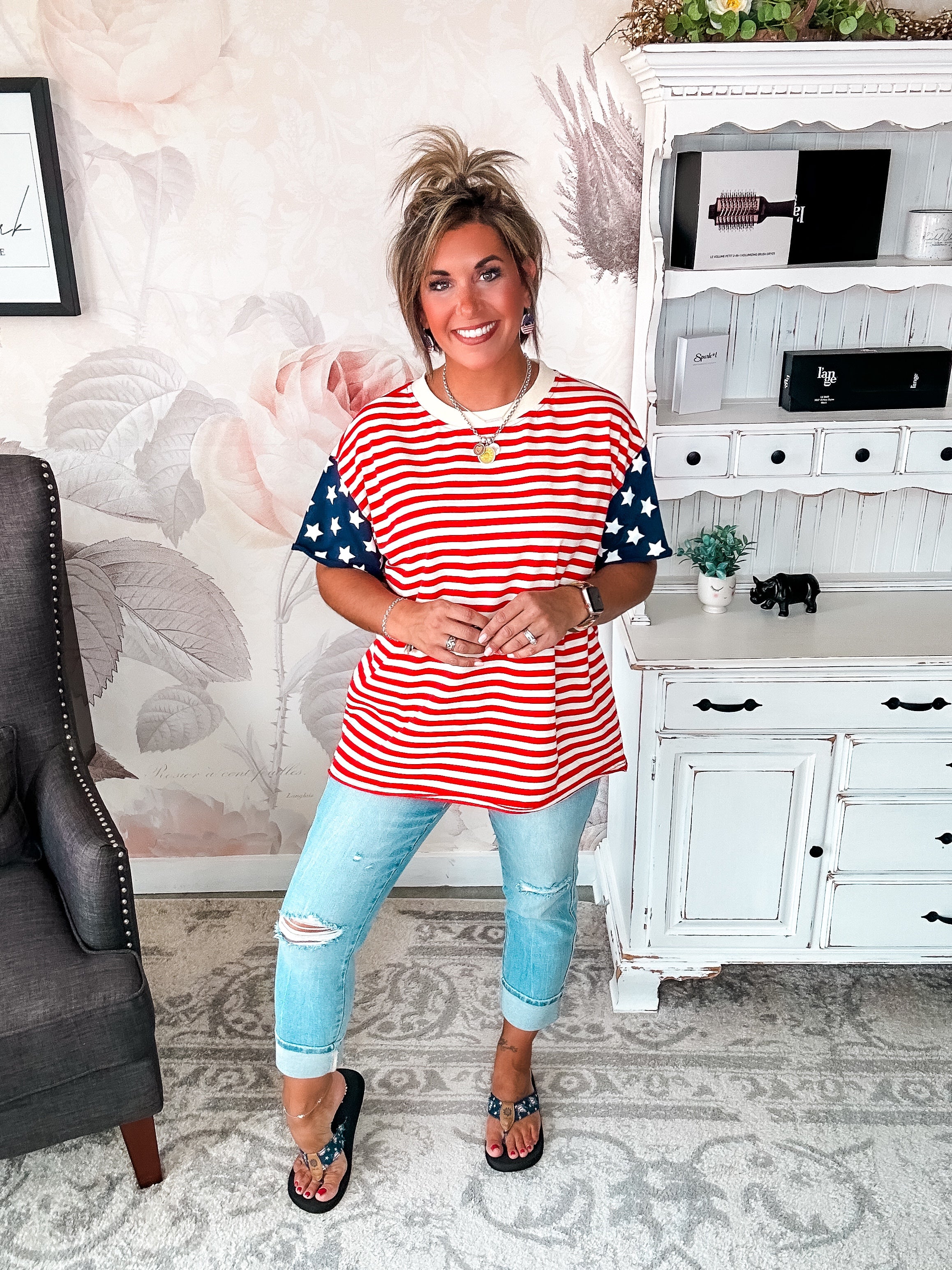 Ampersand Avenue Boyfriend Tee - Little Miss USA