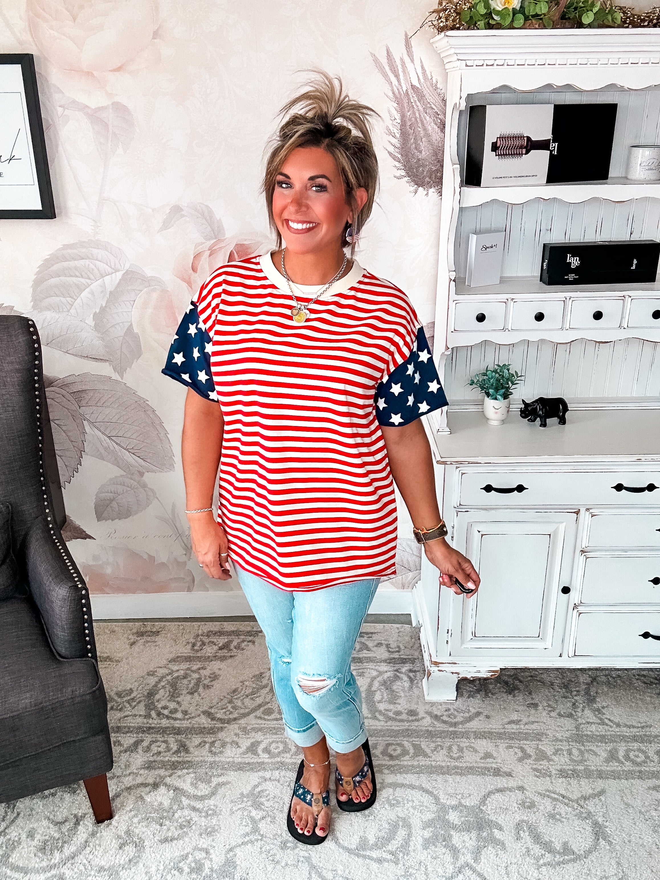 Ampersand Avenue Boyfriend Tee - Little Miss USA